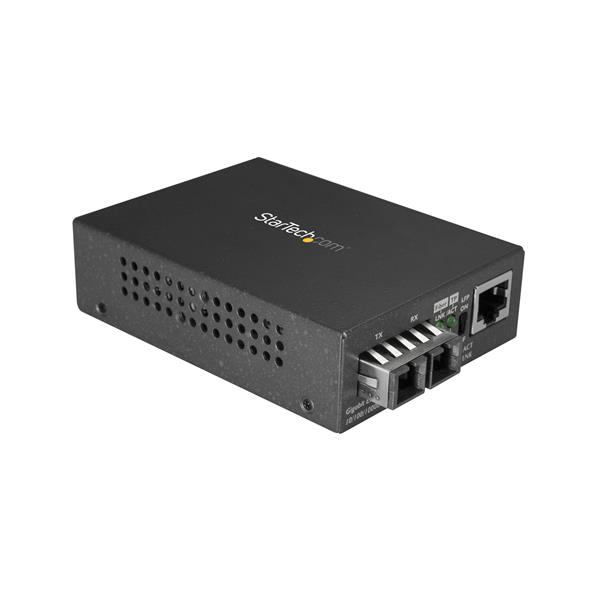 StarTech.com MCMGBSCSM10 netwerk media converter 1000 Mbit/s 1310 nm Single-mode Zwart (MCMGBSCSM10) thumbnail