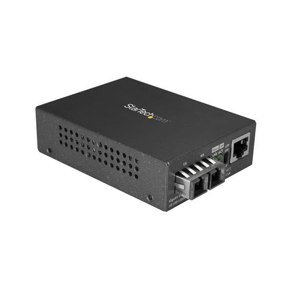 StarTech.com MCMGBSCSM10 netwerk media converter 1000 Mbit/s 1310 nm Single-mode Zwart (MCMGBSCSM10) thumbnail