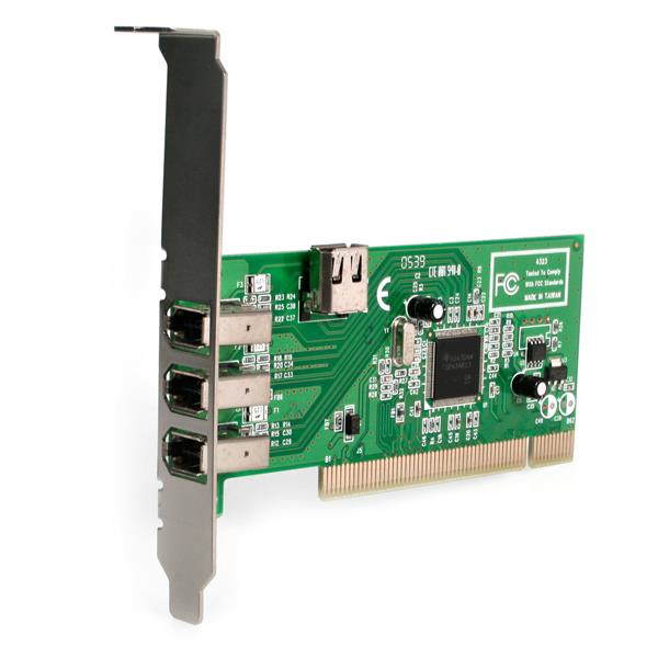 StarTech.com 4-poort PCI 1394a FireWire Adapter Kaart 3 Extern 1 Intern (PCI1394MP) thumbnail