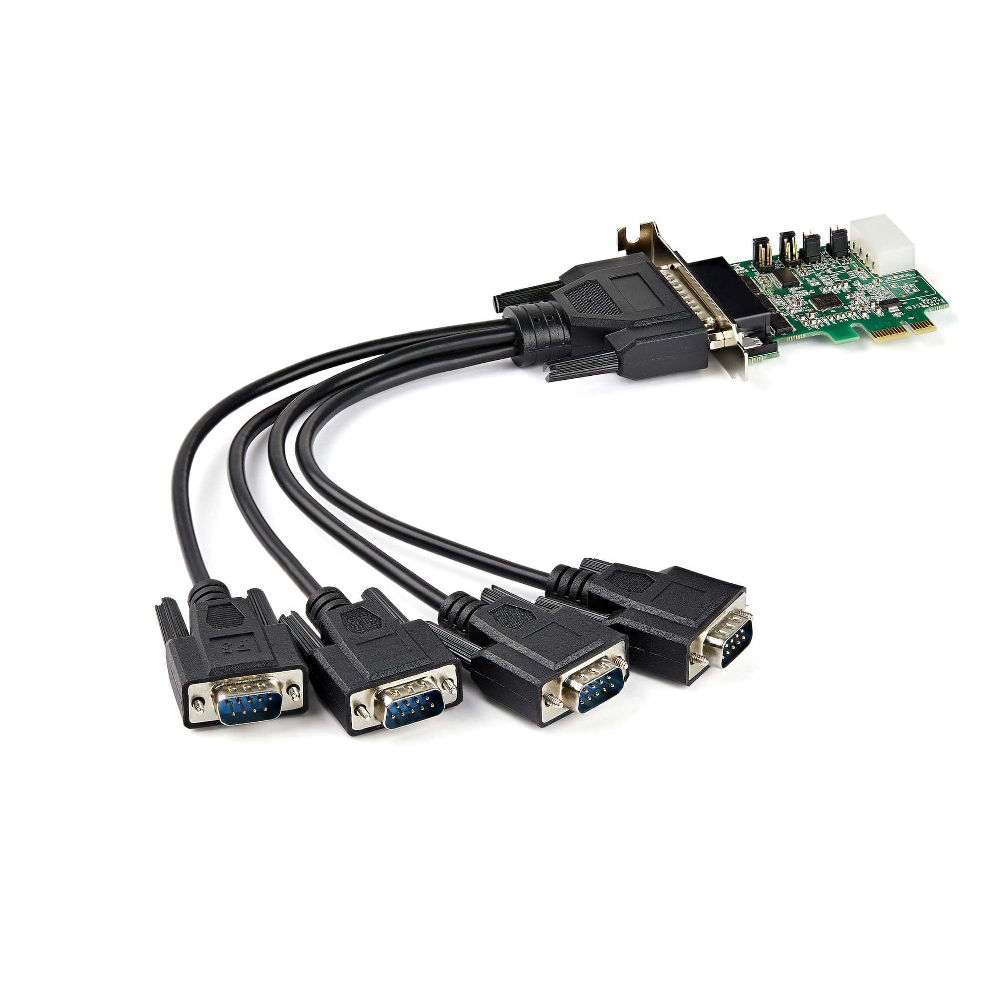 StarTech.com 4 Port PCI Express RS232 Seriële Kaart, PCIe RS232 Serial Host Controller Kaart, PCIe naar Serial DB9 Adapter Kaart, 16950 UART, Low Profile Uitbreidingskaart, Windows & Linux (PEX4S953LP) thumbnail