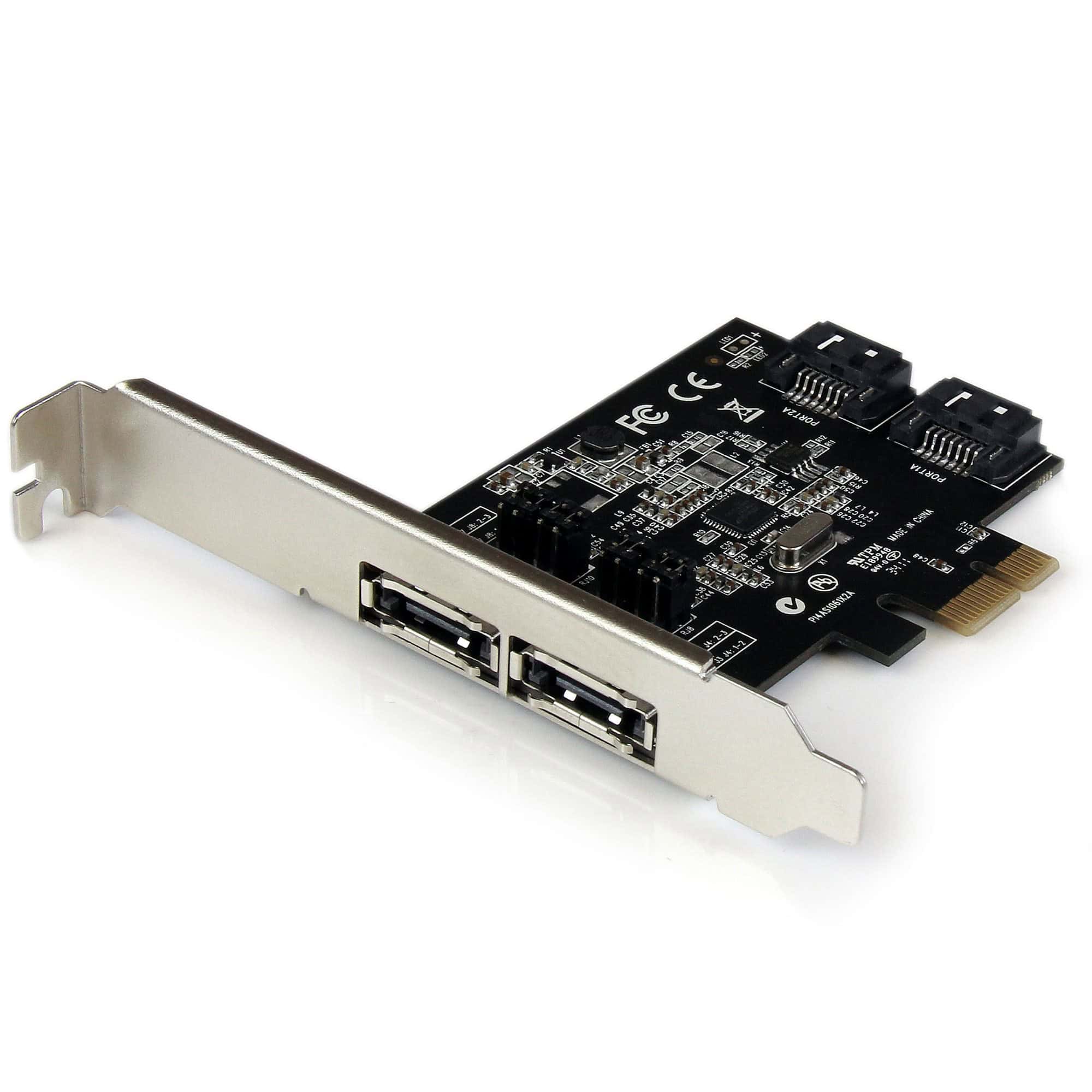StarTech.com 2 Port PCI Express SATA 6 Gbps eSATA Controller Kaart, Dual Port PCIe SATA III Card, 2 Int/2 Ext, SATA III 6Gbps (PEXESAT322I) thumbnail