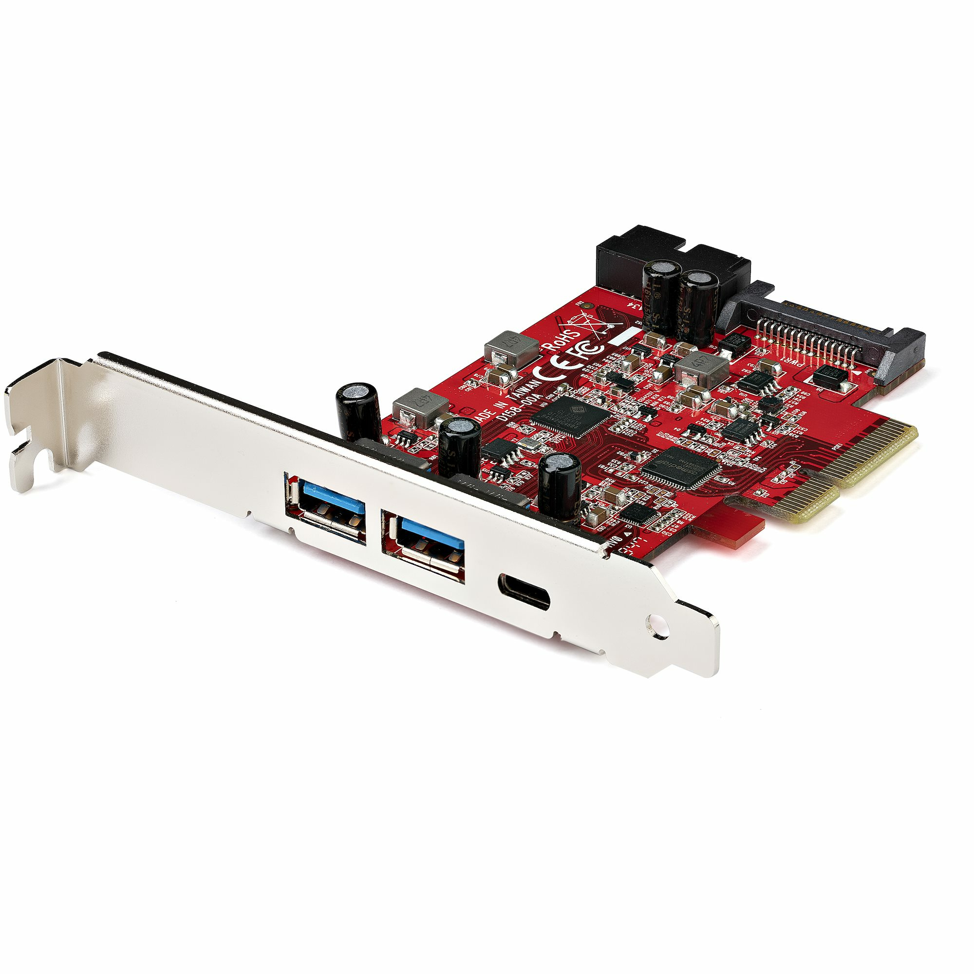 StarTech.com 5-Port USB PCIe Kaart - 10Gbps USB 3.2 Gen 2 PCIe Kaart met 1x USB-C & 2x USB-A - 1x Interne Dual Port IDC Header (2x USB 5Gbps) - USB-C PCI Express Controller Kaart (PEXUSB312A1C1H) thumbnail