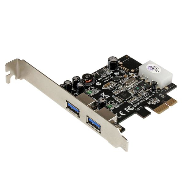 StarTech.com 2-poorts PCI Express (PCIe) SuperSpeed USB 3.0-kaartadapter met UASP LP4-voeding (PEXUSB3S25) thumbnail