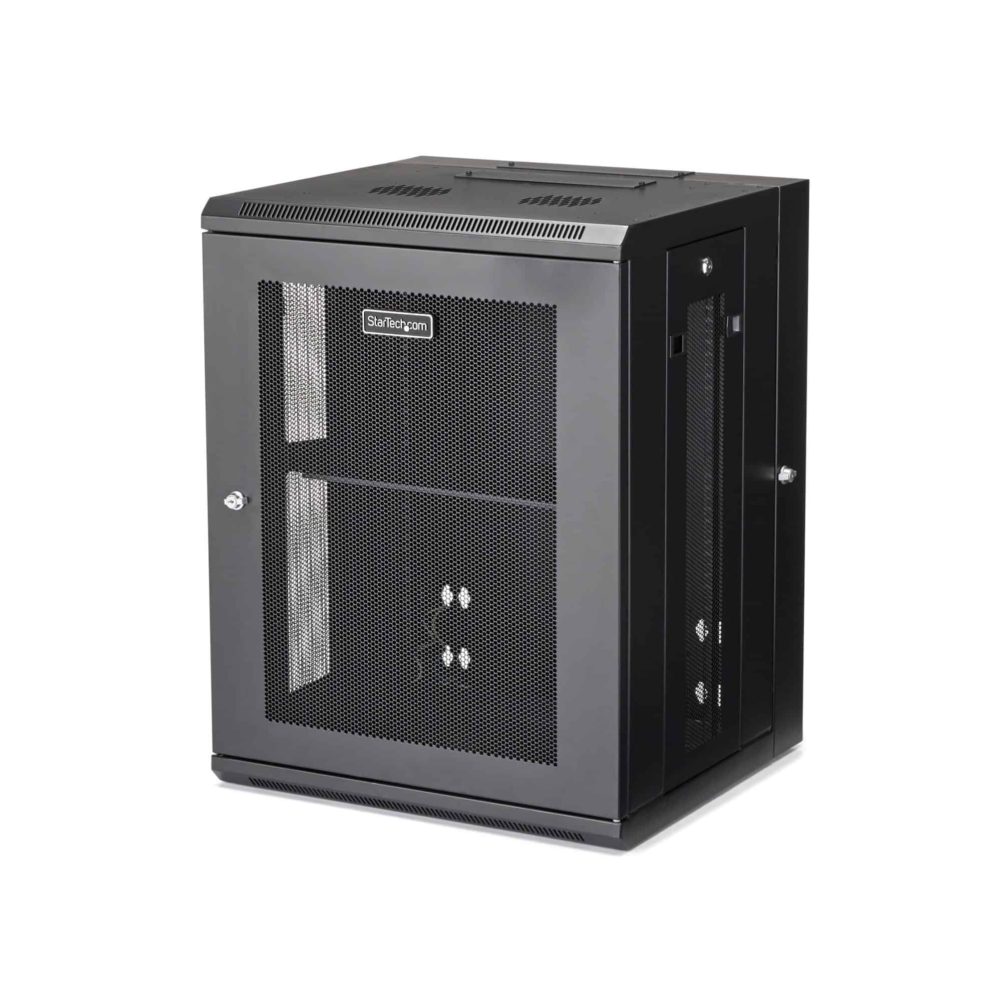StarTech.com 15U 19 Wandmonteerbaar Netwerk Cabinet, Diepte 40cm (16), Afsluitbaar IT Rack voor Netwerk Switch/Apparatuur, Geventileerd Data Rack met Schap & Zijpanelen, Voorgemonteerd (RK1520WALHM) thumbnail