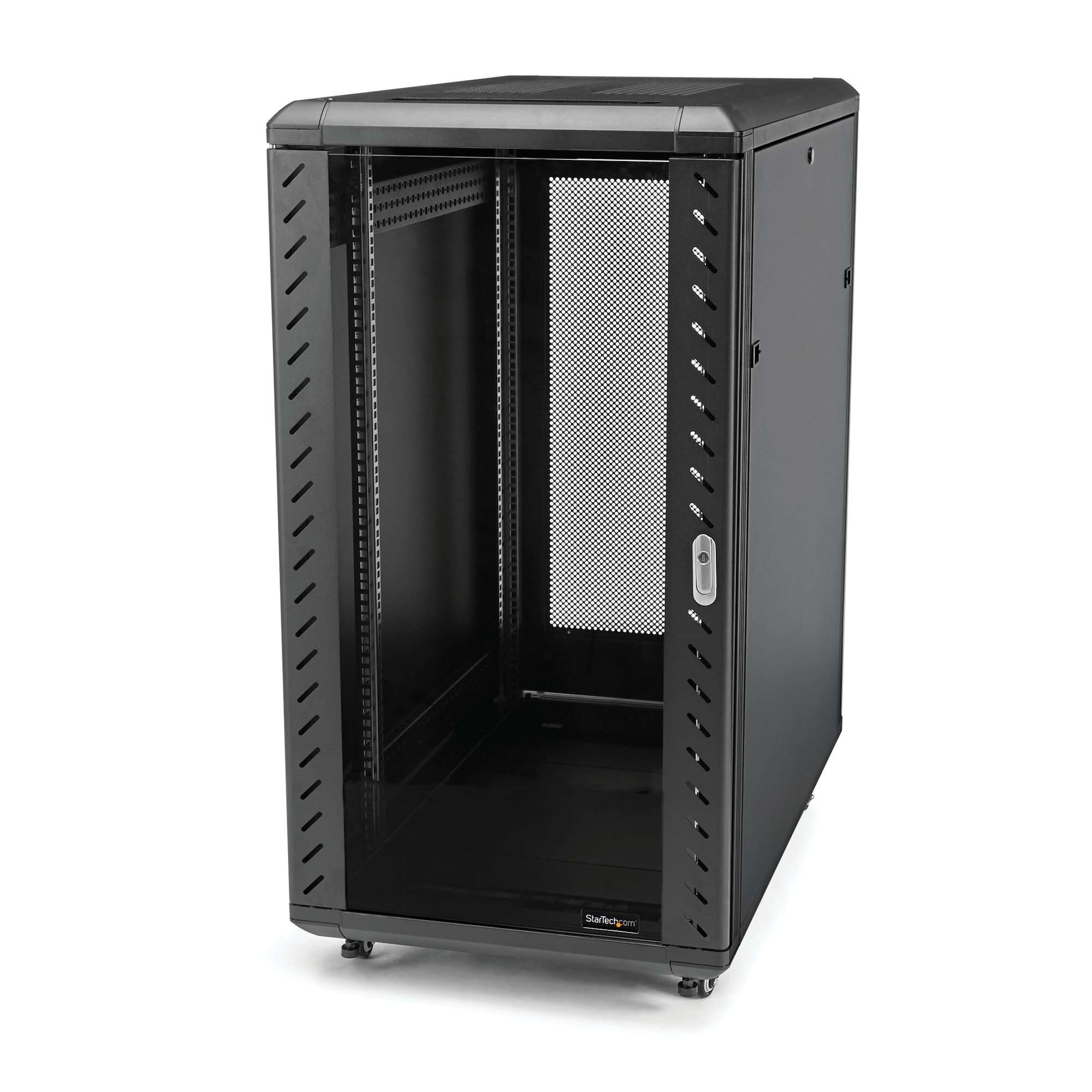 StarTech.com 32U Enterprise-Grade Server Rack Cabinet, 19in Vergrendelbare 4-Post Patchkast met 83cm Montagediepte en 800kg Draagkracht (RK3236BKF) thumbnail
