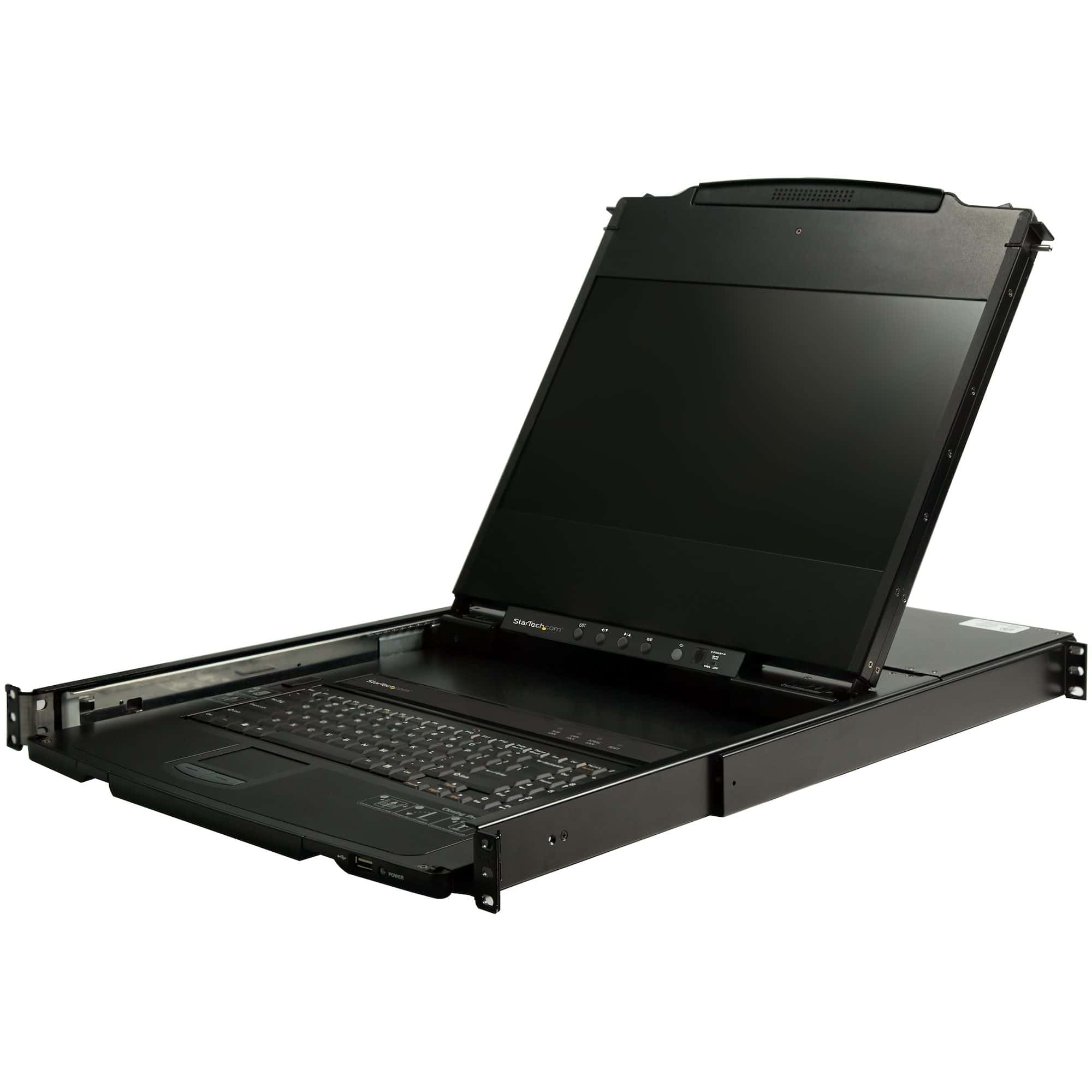 StarTech.com Dual Rail KVM Rack Console, HD 1080p, Single Port DVI/VGA KVM met 17 LCD Scherm voor Server Rack, Universele 1U LCD KVM Console met Kabels, USB Support, 50000 MTBF, QWERTY Keyboard (RKCOND17HD) thumbnail