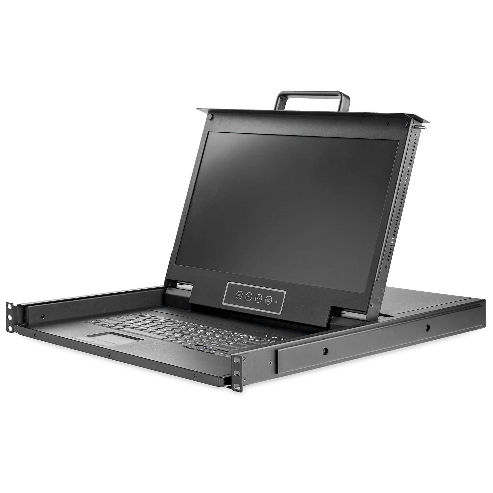 StarTech.com Single Port KVM Rack Console, HD 1080p, KVM Switch met 17 LCD Scherm voor Server Rack, Universele 1U LCD KVM Lade met Kabels & Hardware, USB Ondersteuning, 50000 MTBF, QWERTY Keyboard (RKCONS17HD) thumbnail