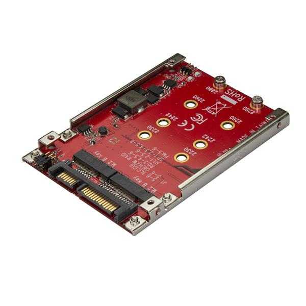StarTech.com Dubbel sleufs M.2 schijf naar SATA adapter voor 2.5 drive bay RAID (S322M225R) thumbnail