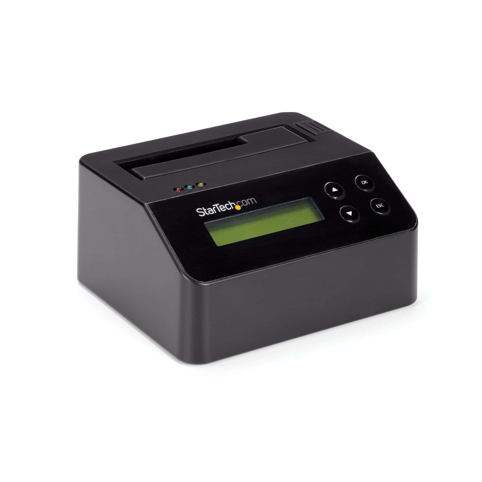 StarTech.com Single Bay Hard Drive Wisser, Standalone HDD/SSD Sanitizer/Eraser, 4Kn, USB 3.0 naar SATA III (6 Gbps), 9 Wismodi, LCD Display, Hard Disk Secure Erase Dock, DB-9 Printer Poort, TAA Compliant (SDOCK1EU3P2) thumbnail