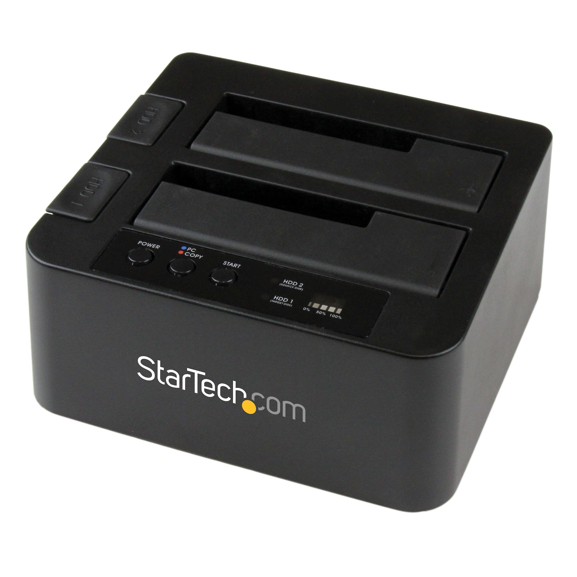 StarTech.com Dual Bay Hard Drive Cloner, Standalone USB 3.2 Gen 1 (5 Gbps) / eSATA naar 2.5/3.5" SATA III HDD/SSD Kloner/Copier, Harde Schijf Duplicator Dock, Hard Disk Copy (SDOCK2U33RE) thumbnail