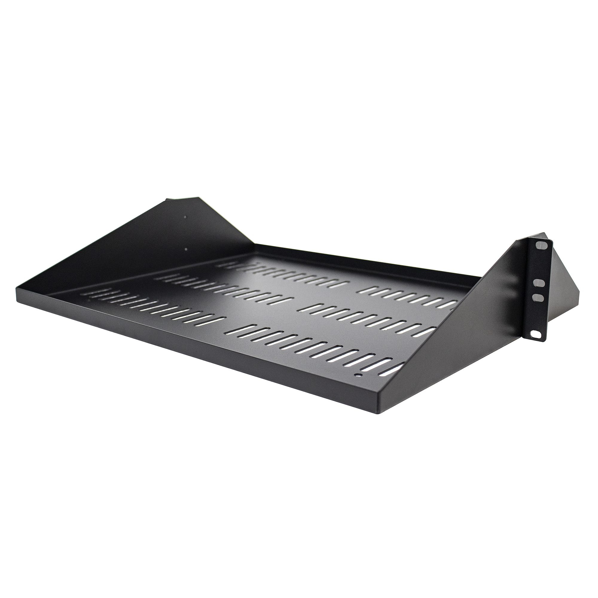 StarTech.com 2U Rack Shelf - Universele Geventileerde 19 inch Server Rack Plank/Lade voor AV/Data/Netwerk Apparatuur – Cantilever/Uitkragende Ligger – Duurzaam Ontwerp – Max. 91kg - Diepte 35 cm (14”) (SHELF-2U-14-CENTER-V) thumbnail