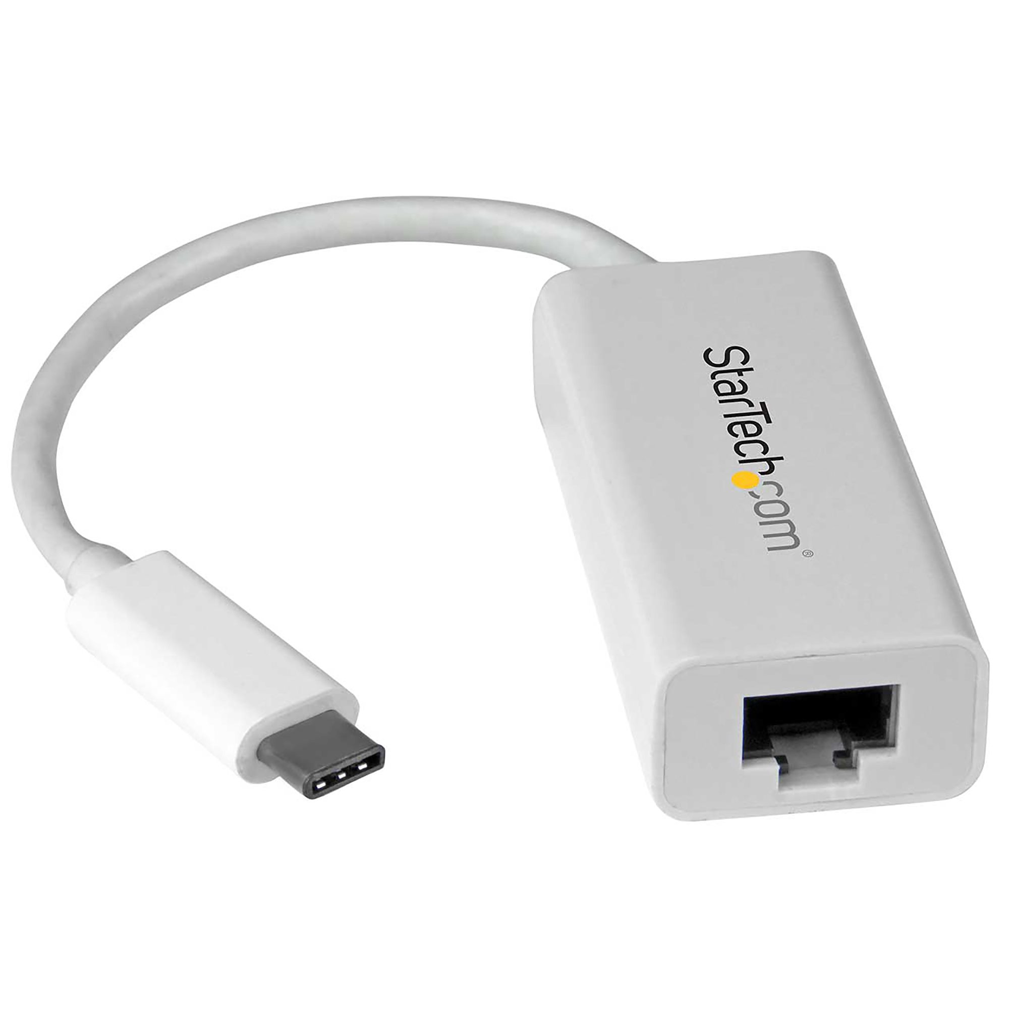 StarTech.com USB-C naar Gigabit Ethernet Adapter, Wit, Thunderbolt 3 / 4 Compatibel, Windows &amp; Mac, USB Type C naar RJ45 LAN Netwerkadapter (US1GC30W) thumbnail