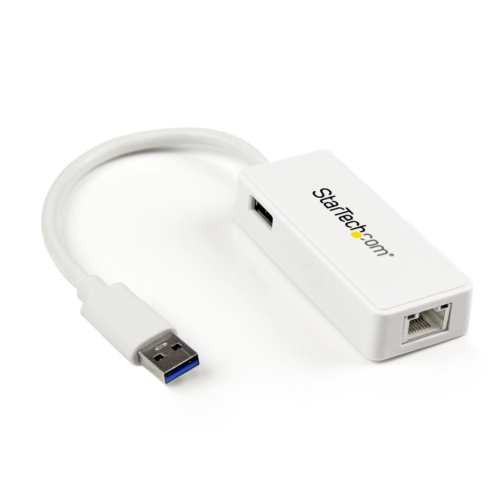 StarTech.com USB 3.0 naar gigabit Ethernet-adapter NIC met USB-poort - wit (USB31000SPTW) thumbnail
