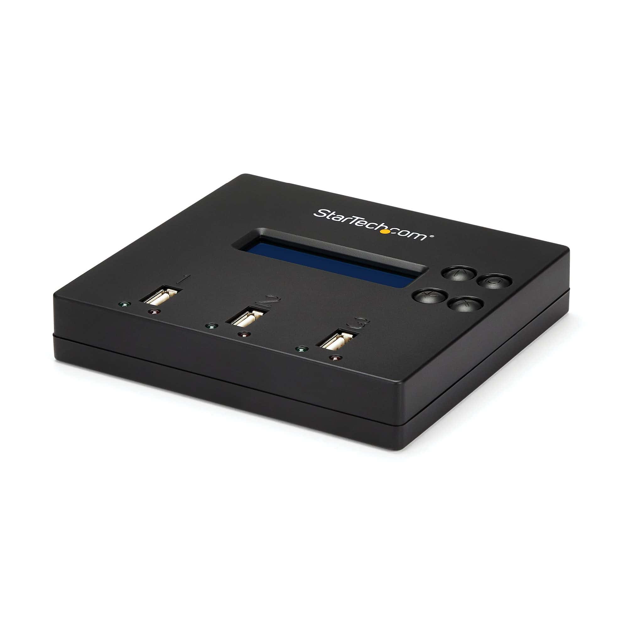 StarTech.com Standalone 1 naar 2 USB Thumb Drive Cloner en Wisser, Multiple USB Flash Drive Kloner, System/File/Whole-Drive Copy aan 1.5 GB/min, Single en 3-Pass Erase, LCD Display (USBDUP12) thumbnail