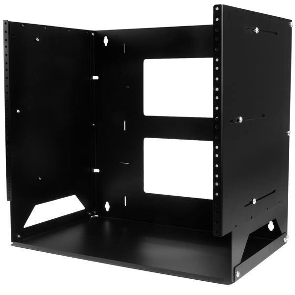 StarTech.com 2 Post 8U Open Frame Wandmonteerbare Server rack met Ingebouwd Schap, Verstelbare Diepte, Netwerk rack voor Data/AV/Electronica/Computer Apparatuur, Compacte Server Rack, TAA Compliant (WALLSHELF8U) thumbnail