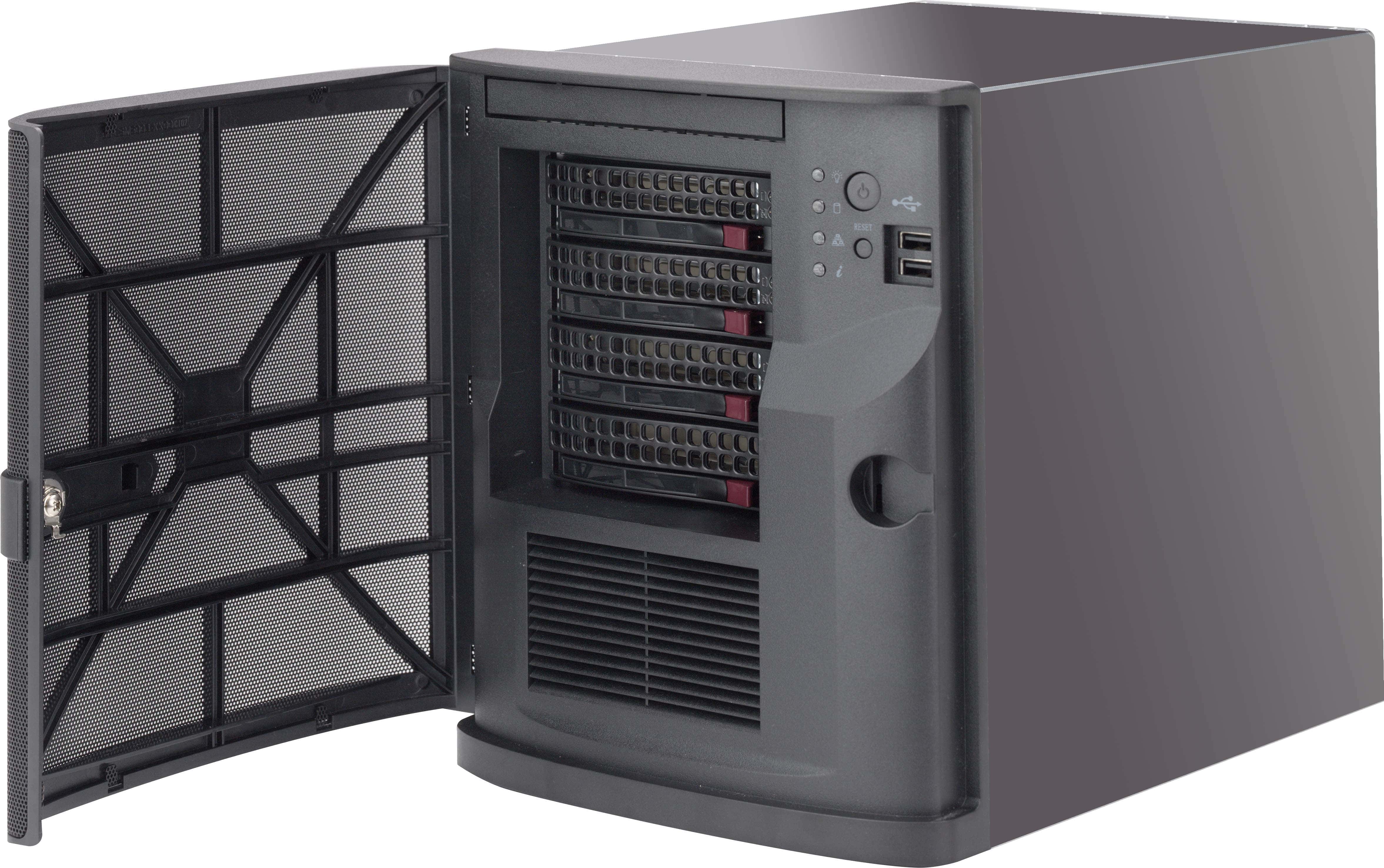 Supermicro CSE-721TQ-350B2 computerbehuizing Mini Tower Zwart 350 W (CSE-721TQ-350B2) thumbnail