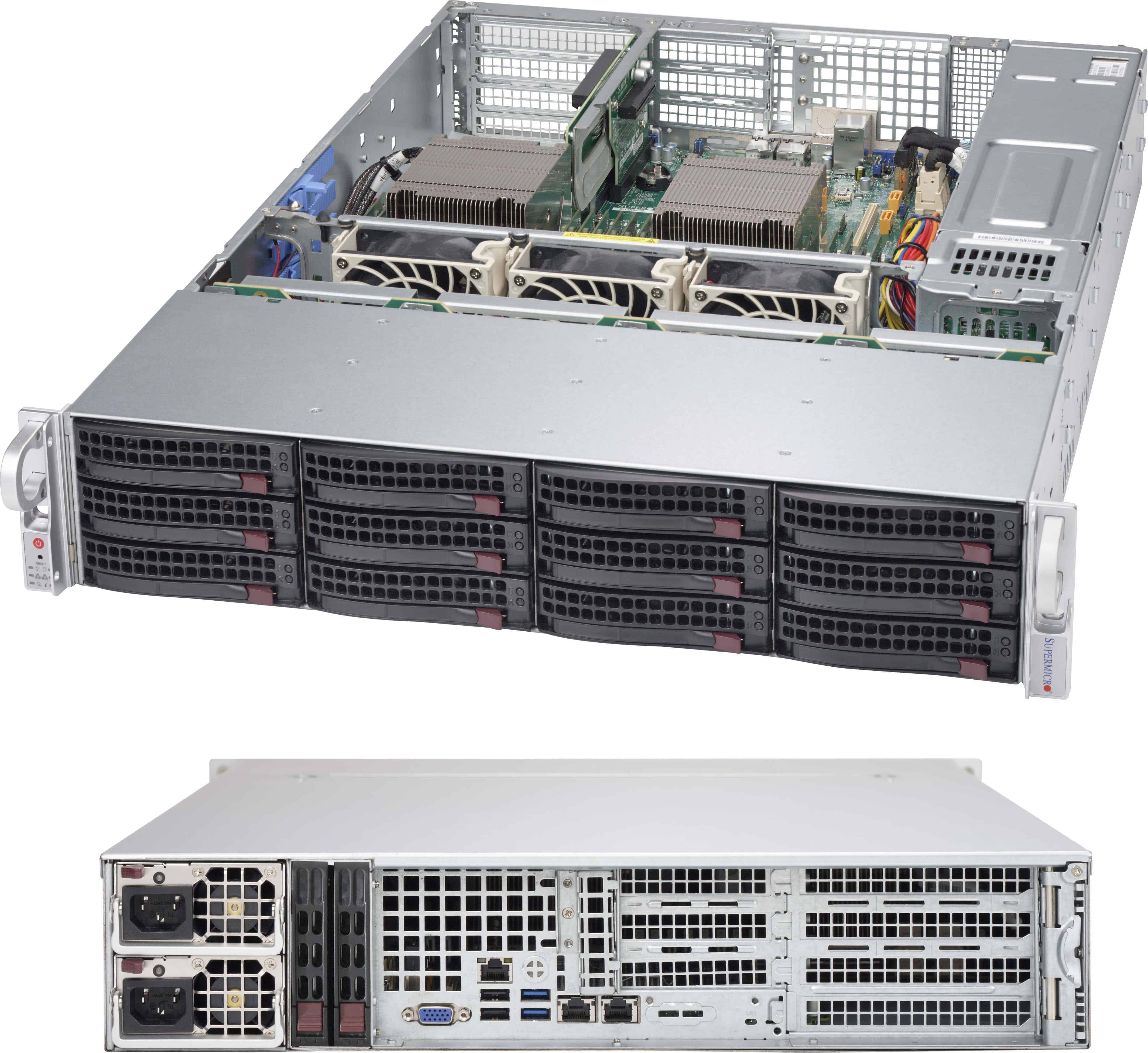 Supermicro SuperChassis 826BAC4-R1K23WB Rack Zwart 1200 W (CSE-826BAC4-R1K23WB) thumbnail
