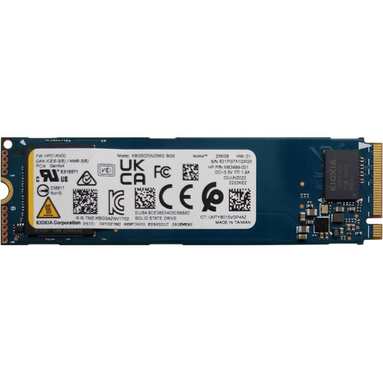 Kioxia Client SSD 256Gb NVMe/PCIe M.2 2280 (KBG50ZNV256G) (KBG50ZNV256G) thumbnail