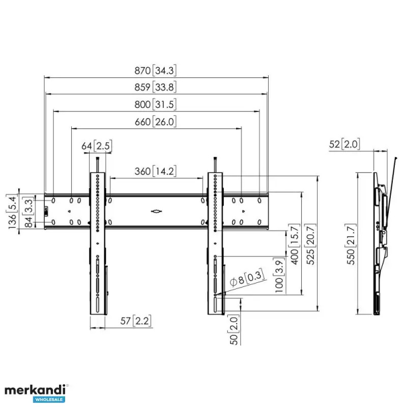 Vogels PFW 6810, Display-Wandhalter, 55-80, 75 kg, neigbar (7368100) thumbnail