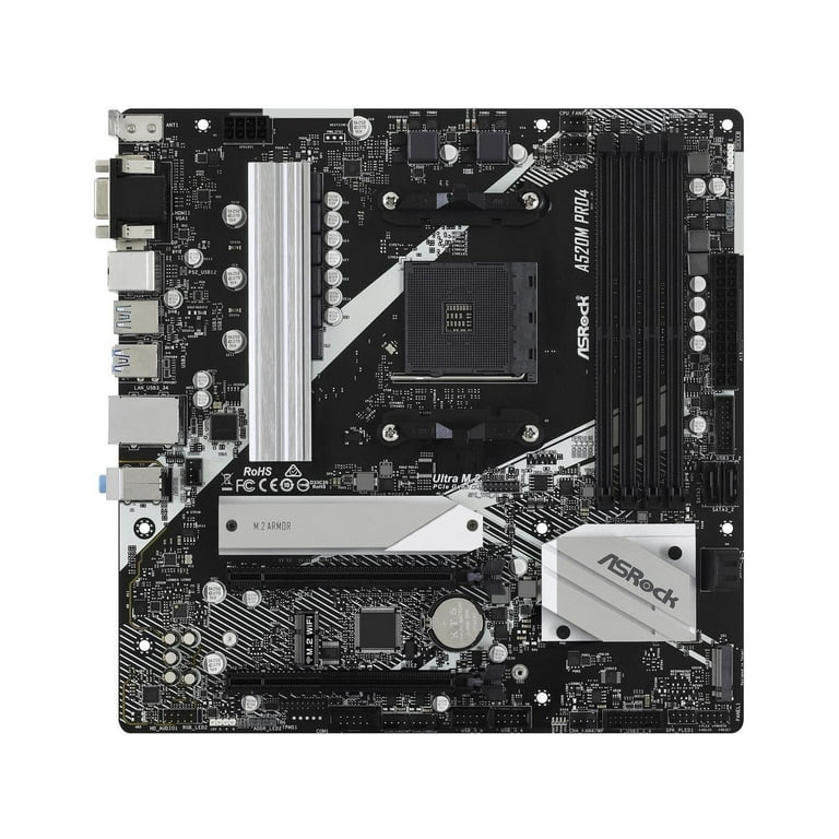 ASRock MB Sc AM4 A520M PRO4 - AMD A520 - 4xDDR4 - HDMI - DP (A520MPRO4) thumbnail