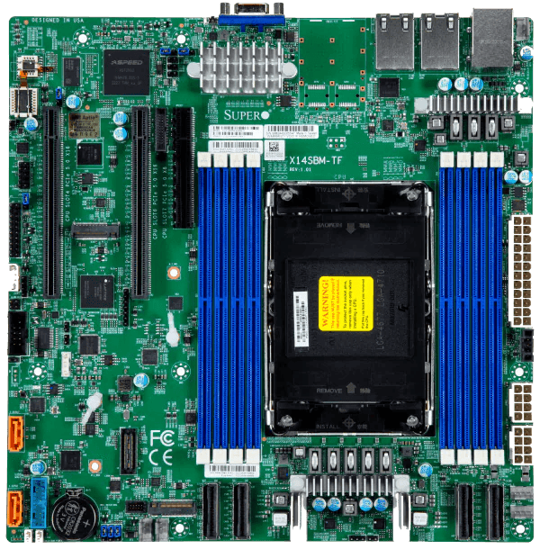 Super Micro Supermicro Server-Mainboard X14SBM-TF micro-ATX LGA-4710 Xeon 6700 DDR5 bis 1TB ECC (MBD-X14SBM-TF-B) thumbnail