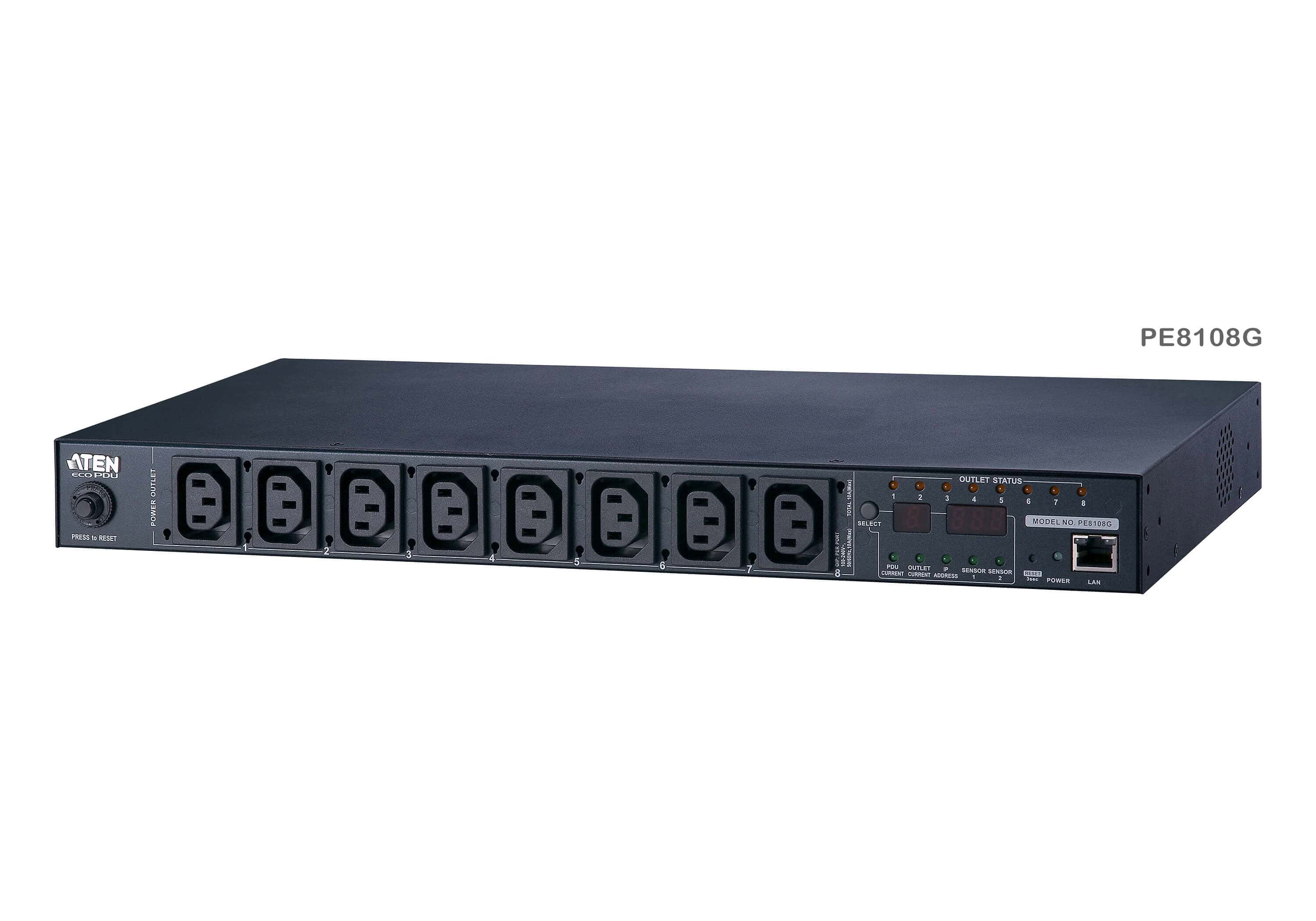 ATEN 15A/10A 8-uitgangen 1U gemeten en geschakeld eco PDU (PE8108G-ATB-G) thumbnail