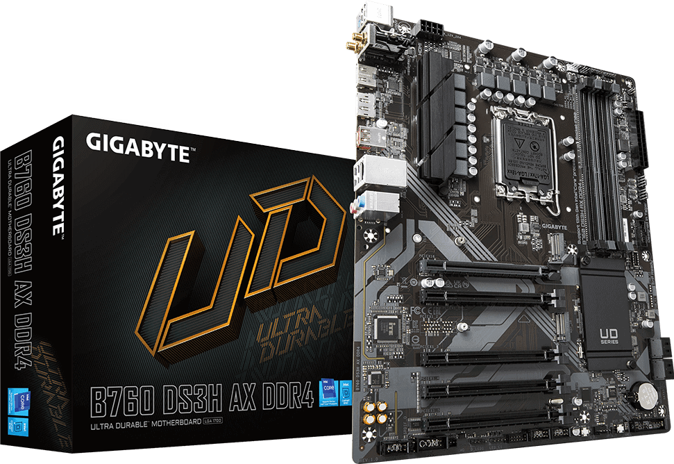 GIGABYTE B760 DS3H AX DDR4 -LGA 1700 -ATX (B760DS3HAXDDR4) thumbnail