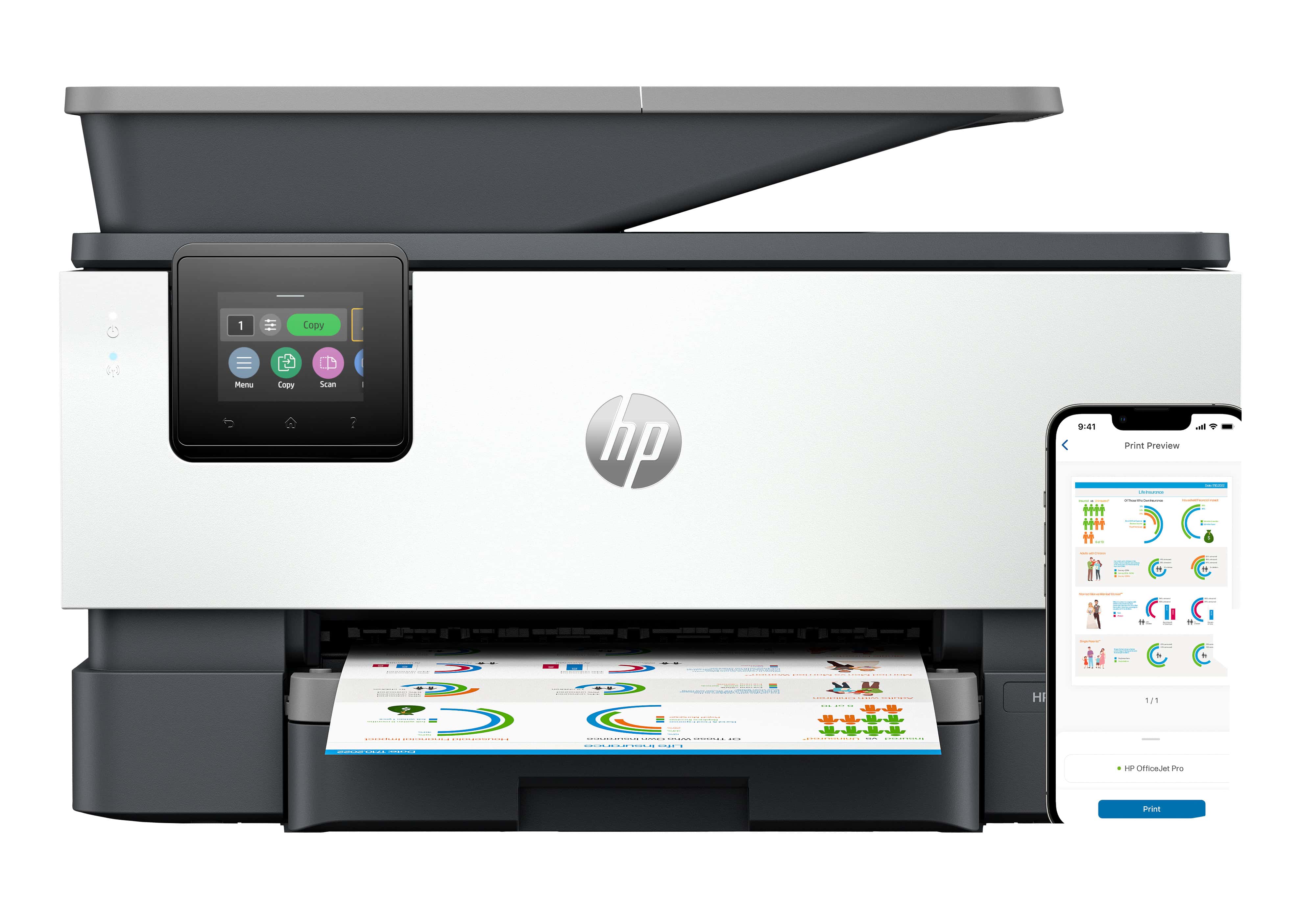 HP OfficeJet Pro 9120e Draadloos All-in-One Kleur Printer, Instant Ink; Dubbelzijdig printen (403X8B#686) thumbnail
