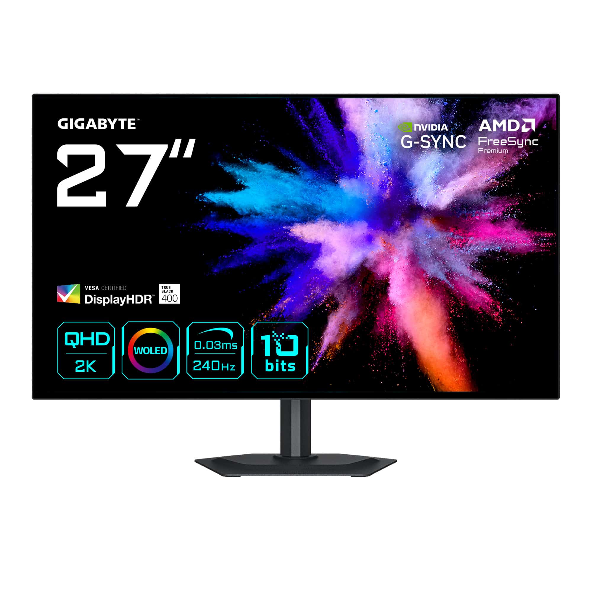 GIGABYTE GO27Q24G computer monitor 68,6 cm (27") 2560 x 1440 Pixels Quad HD OLED Zwart (GO27Q24G EK) thumbnail