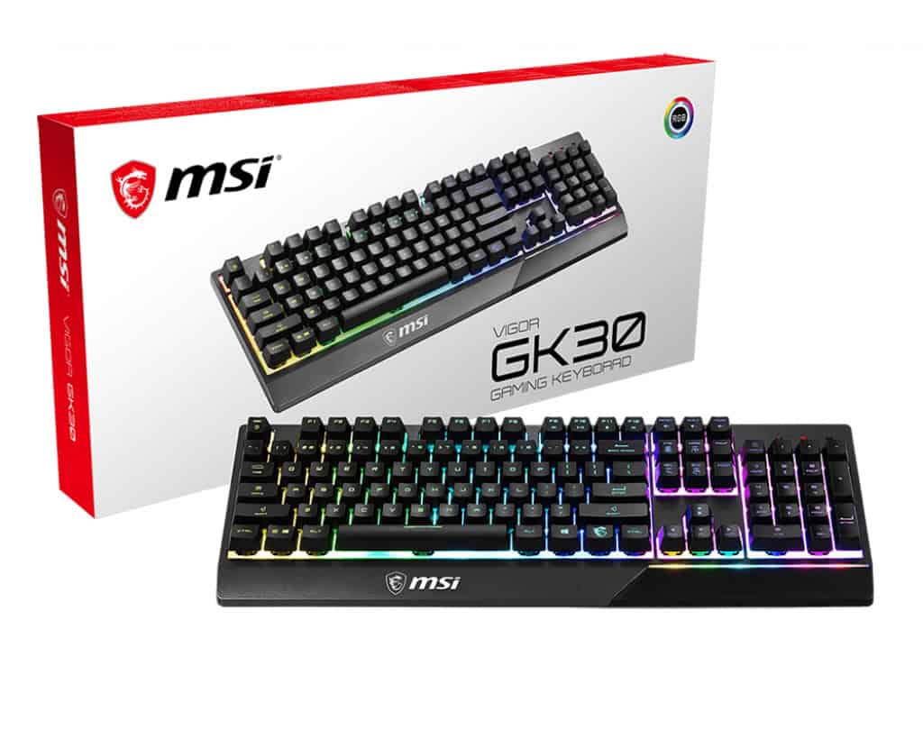MSI Vigor GK30 toetsenbord Gamen USB QWERTY US International Zwart (S11-04US601-CLA) thumbnail