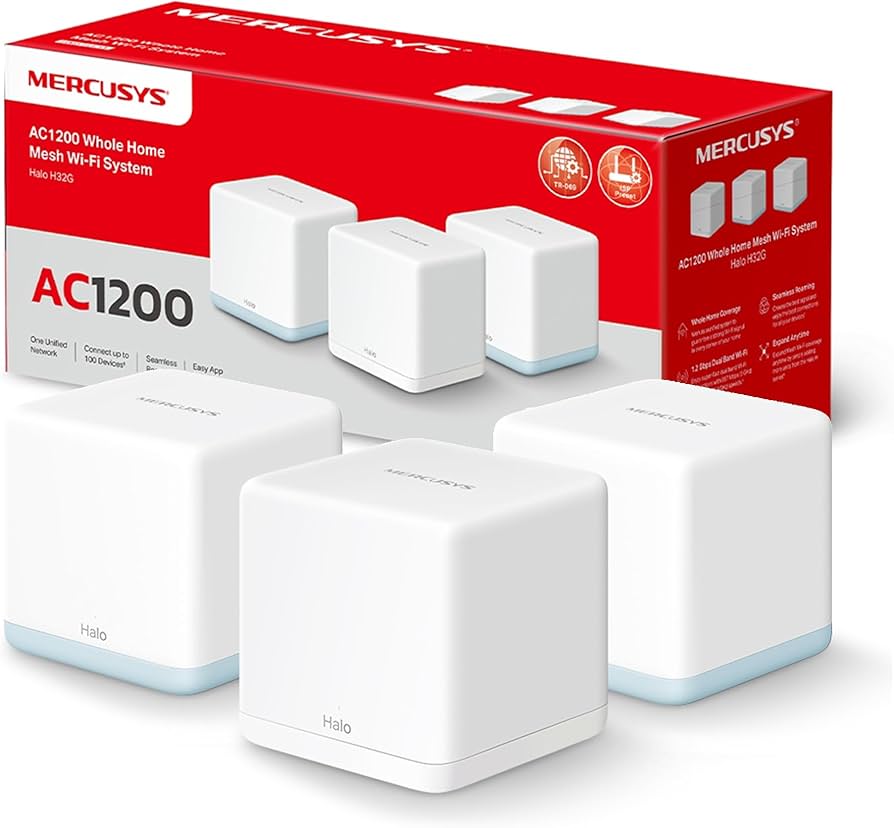 TP-Link Mercusys WL-Router Halo H1500X Home Mesh WiFi System 3-Pack (Halo H1500X(3-pack)) (HALO H1500X(3-PACK)) thumbnail