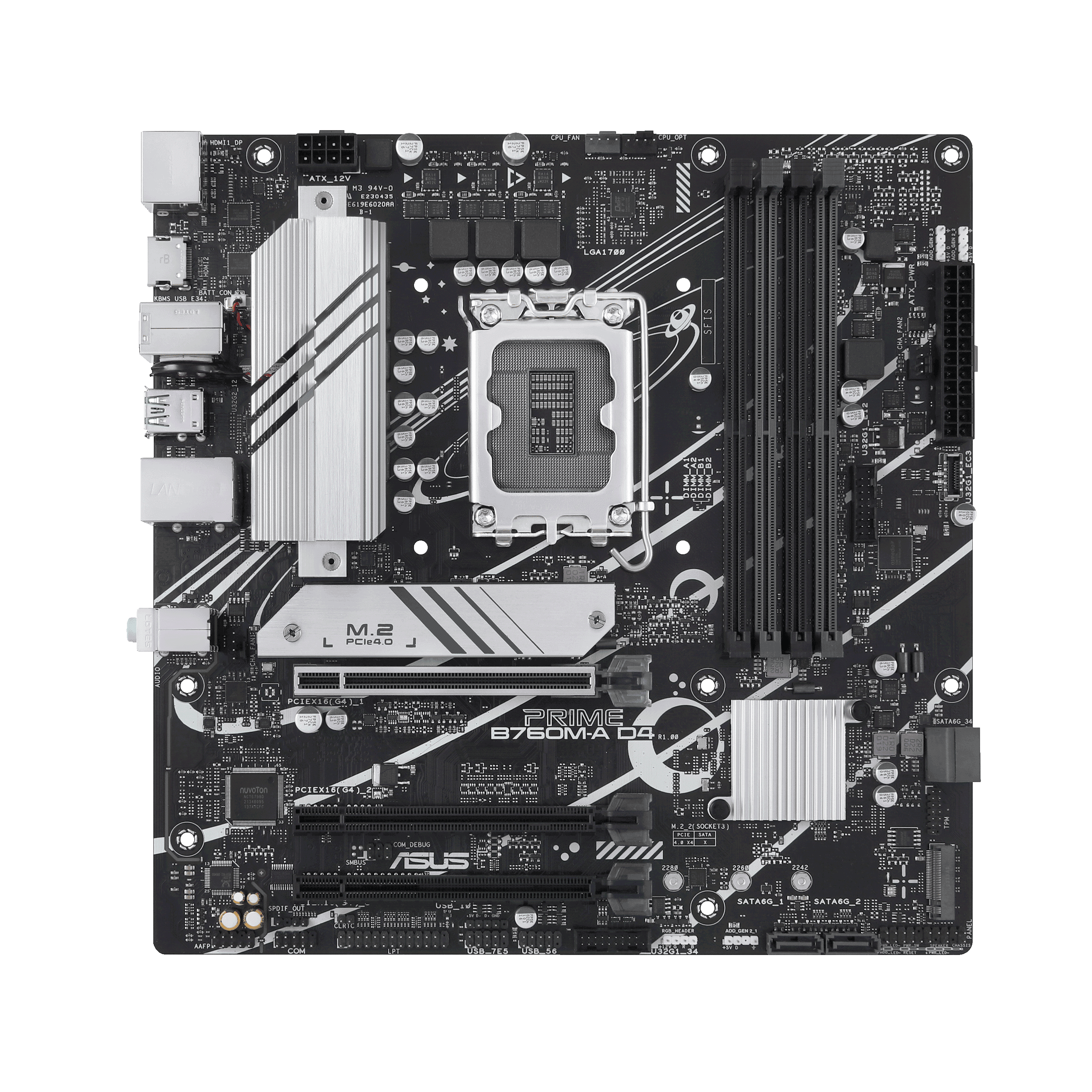 ASUS Motherboard B760 Express A1700 Micro-ATX DDR4 Memory 4 Memory Slots 1xPCI-Express 4.0 16x (PRIME B760M-A D4-CSM) thumbnail