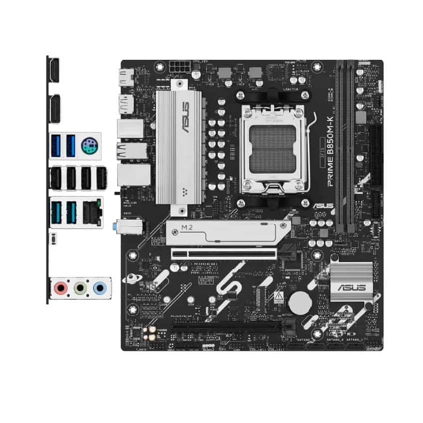 ASUS Motherboard AMD B850 SAM5 Micro-ATX DDR5 Memory 2 Memory Slots 1x PCI-Express 4.0 16x (PRIME B850M-K) thumbnail