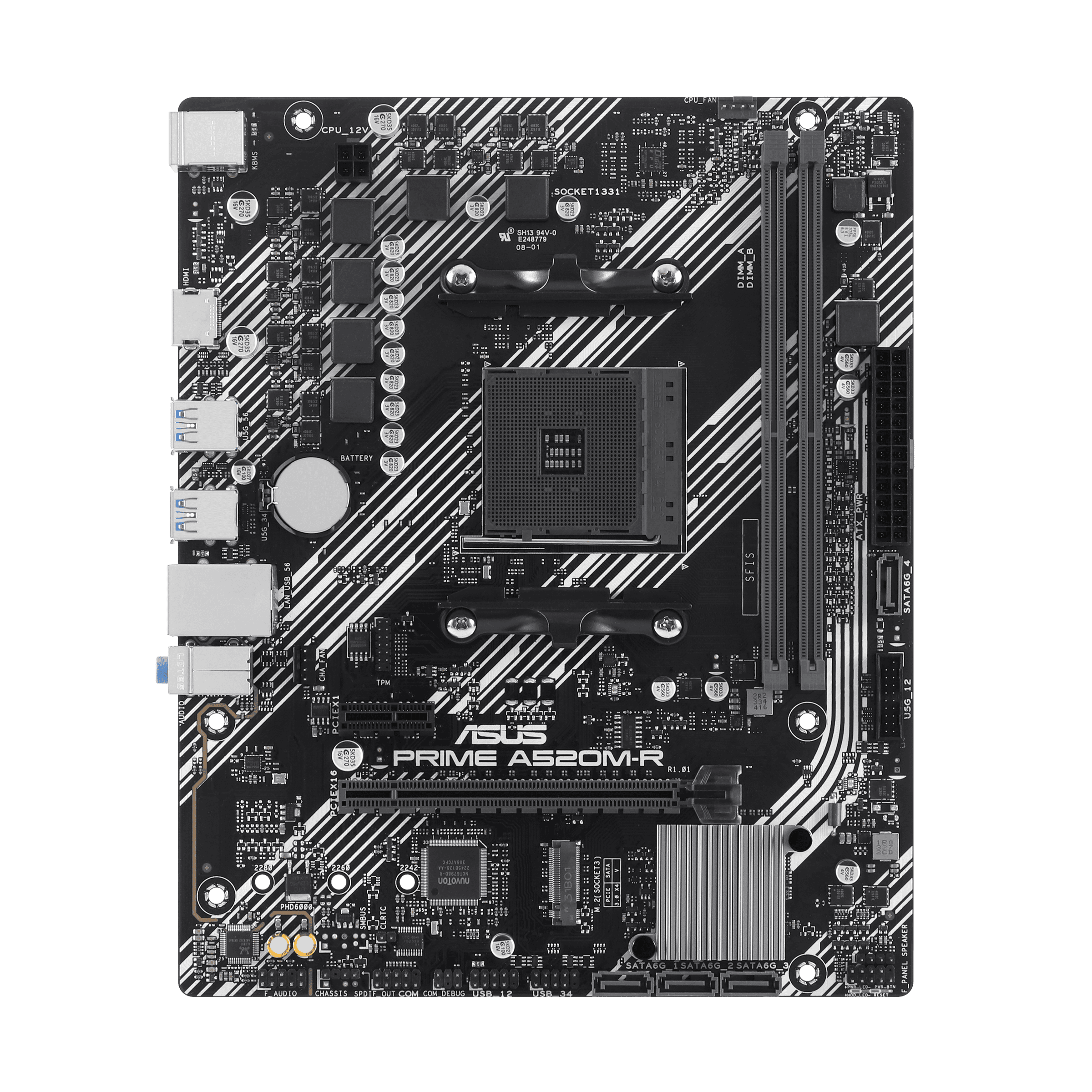 ASUS Motherboard AMD A520 SAM4 Micro-ATX DDR4 Memory 2 Memory Slots 1x PCI-Express 3.0 1x (PRIMEA520M-R) thumbnail
