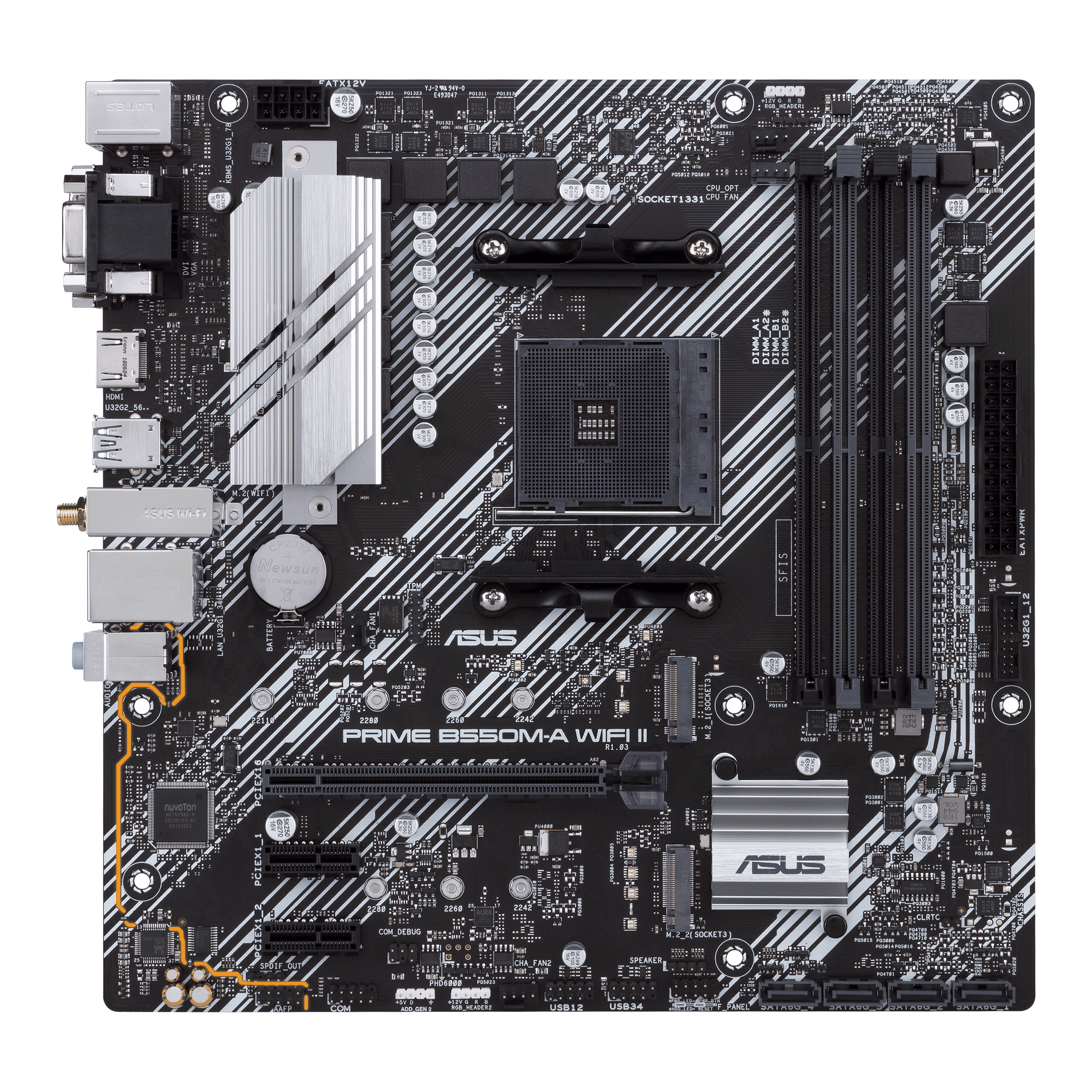 ASUS Motherboard AMD B550 SAM4 MicroATX DDR4 Memory 4 Memory Slots PRIMEB550M-AWIFIII (PRIMEB550M-AWIFIII) thumbnail
