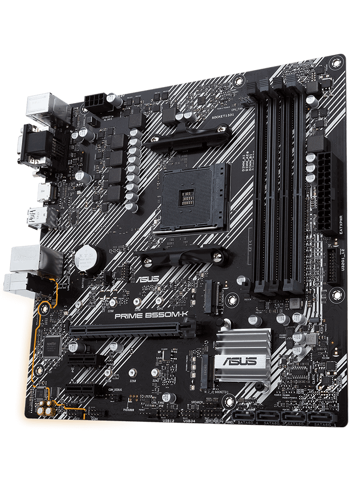 ASUS Motherboard AMD B550 SAM4 MicroATX 2xPCI-Express 3.0 1x DDR4 Memory 4 Memory Slots (PRIMEB550M-K) thumbnail