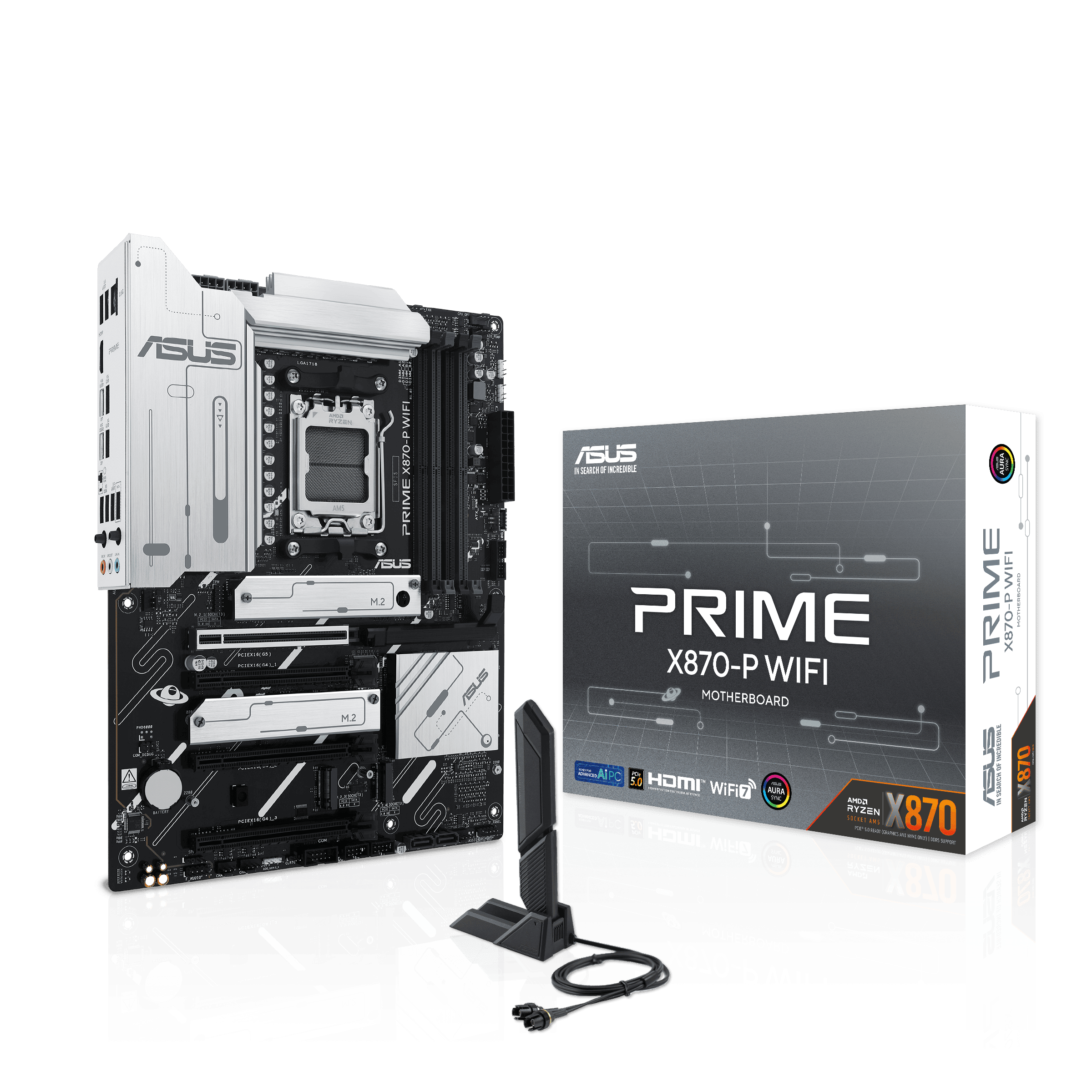 ASUS Motherboard AMD X870 SAM5 ATX DDR5 Memory 4 Memory Slots 4x PCI-Express 4.0 16x (PRIMEX870-PWIFI) thumbnail