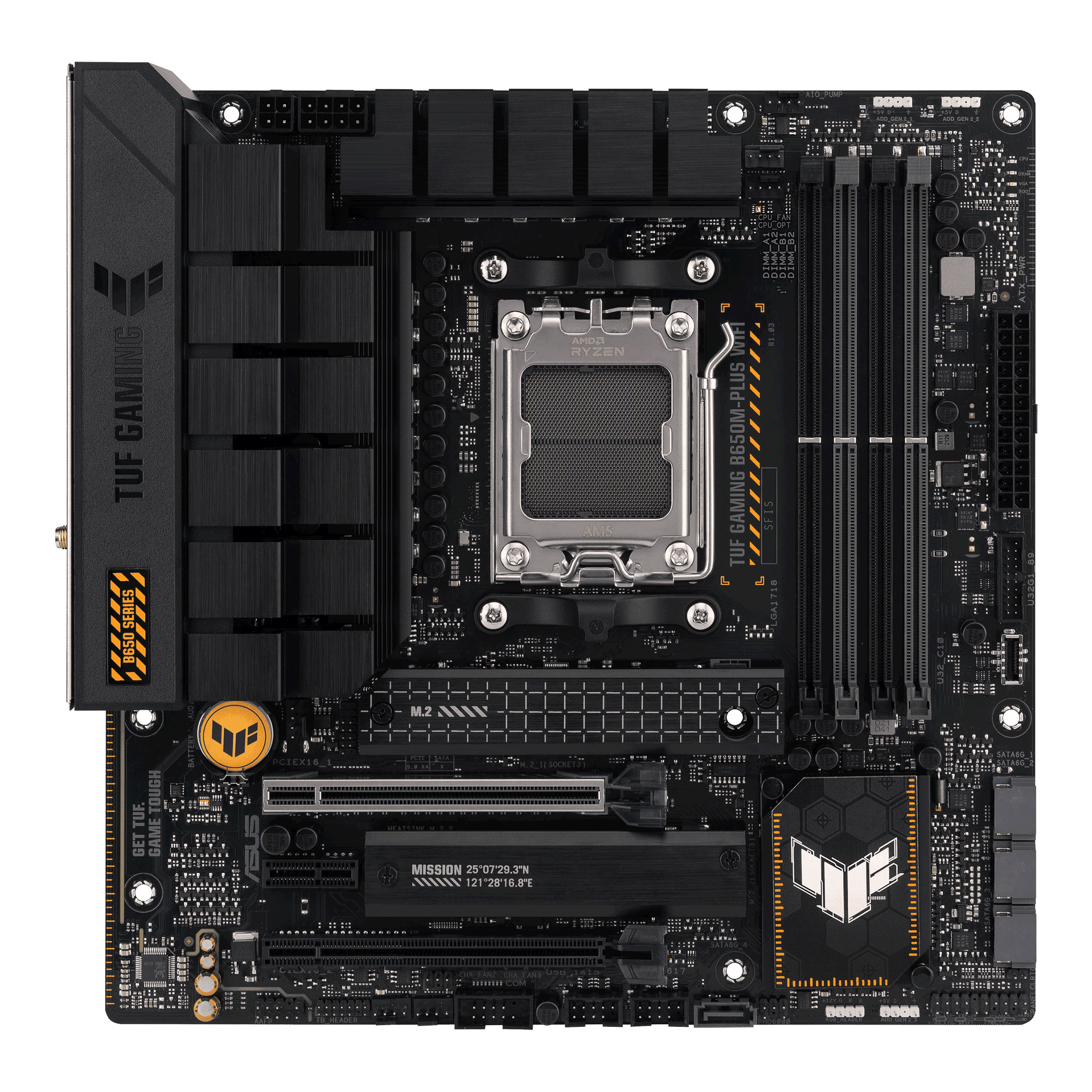 ASUS Motherboard AMD B650 SAM5 MicroATX DDR5 Memory 4 Memory Slots (TUFGAMB650M-PLUSWIFI) thumbnail