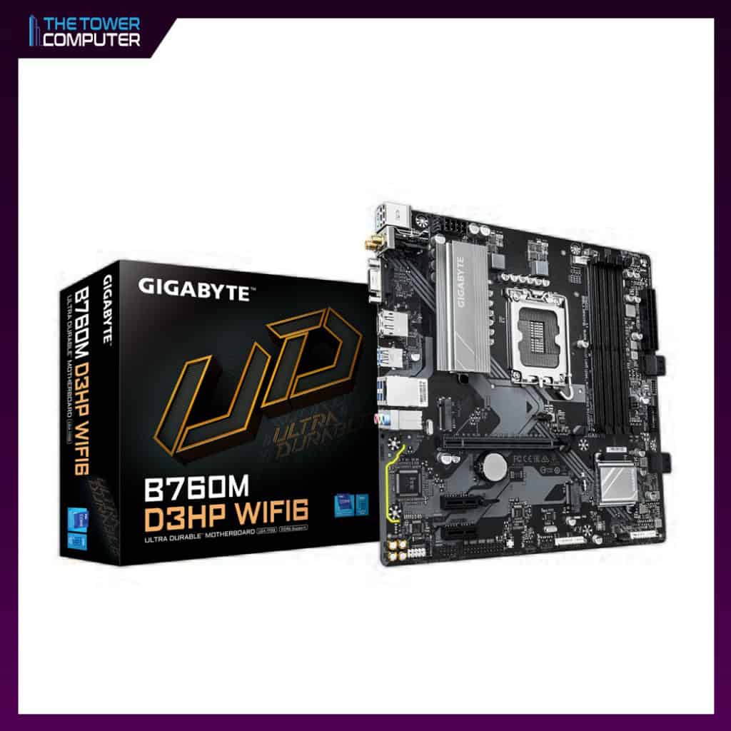 GIGABYTE Motherboard B760 Express A1700 Micro-ATX DDR5 Memory 4 Memory Slots B760MD3HPWIFI61.0 (B760M D3HP WIFI6 1.0) thumbnail