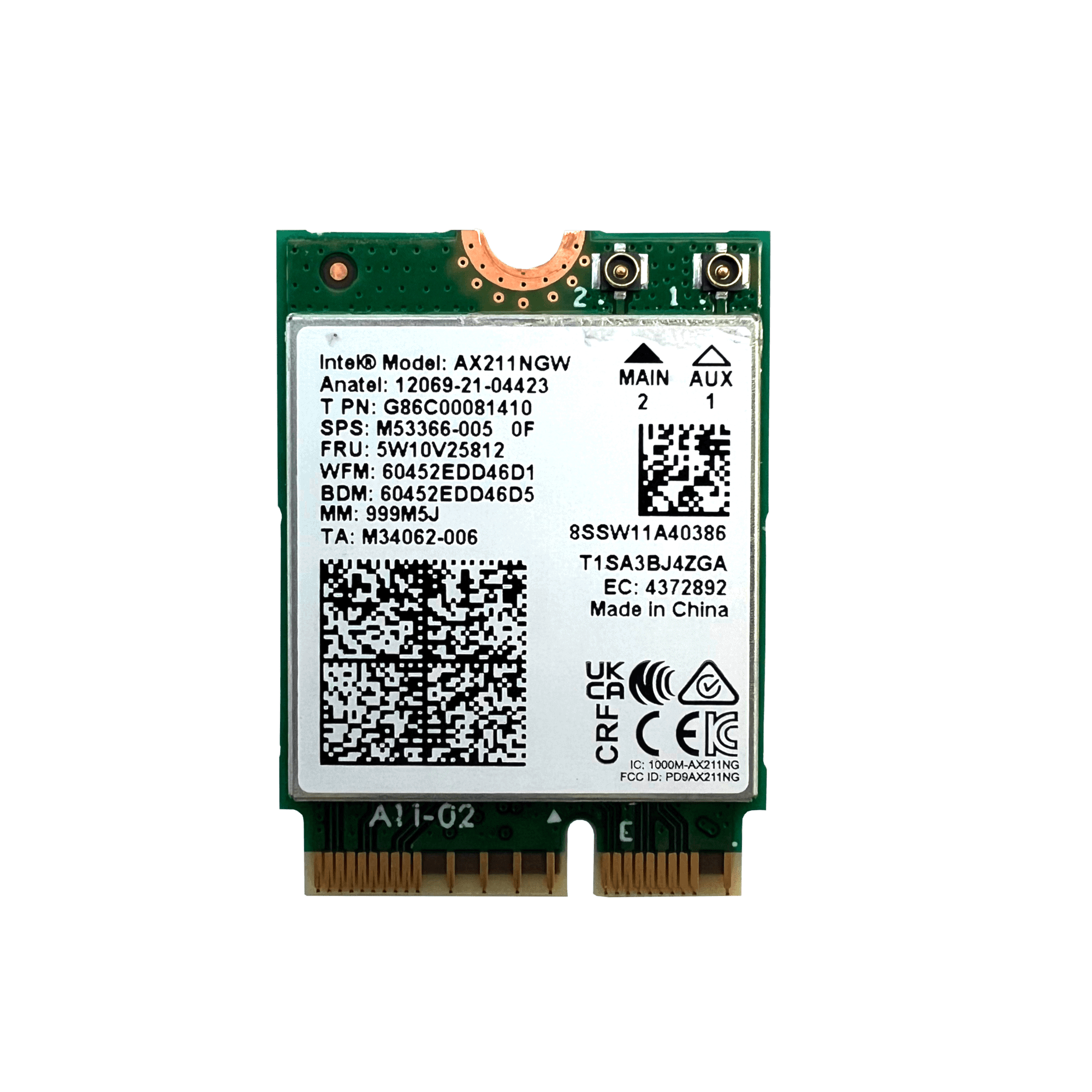 Intel Wireless-6 AX211.NGWG.NV/ non vPro M.2 2230 (CNVi) (999M5J) thumbnail