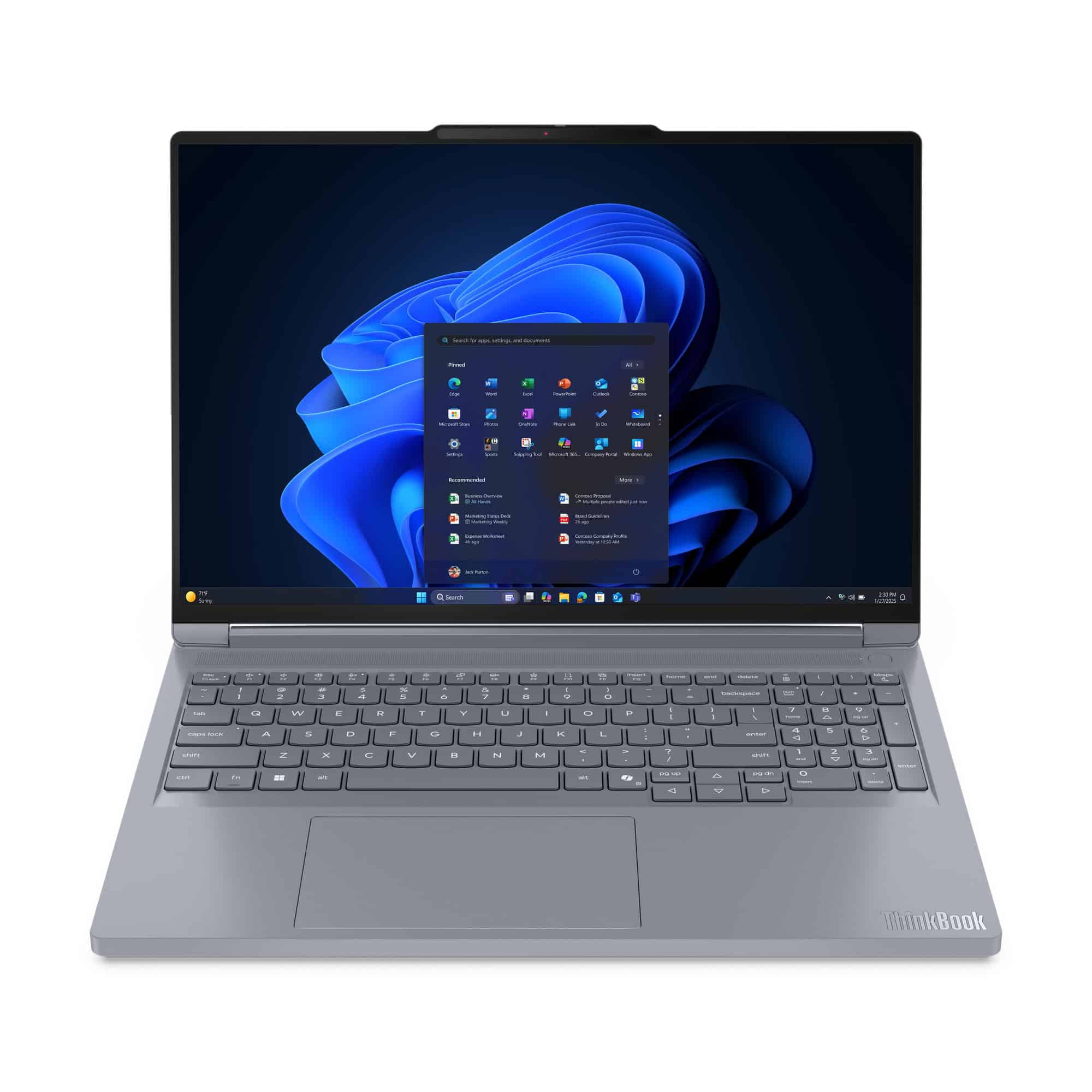 Lenovo ThinkBook 16p G6 ADR AMD Ryzen™ 9 8940HX Laptop 40,6 cm (16") WQXGA 32 GB DDR5-SDRAM 512 GB SSD NVIDIA GeForce RTX 5060 Wi-Fi 7 (802.11be) Windows 11 Pro Belgisch Grijs (21U0000MMB) thumbnail