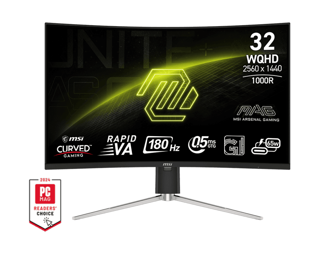 MSI LCD Monitor MAG 325CQRF QD E2 31.5 Inch Gaming/Curved VA Panel 2560x1440 180 Gz 0.5 Ms Black (MAG 325CQRF QD E2) thumbnail