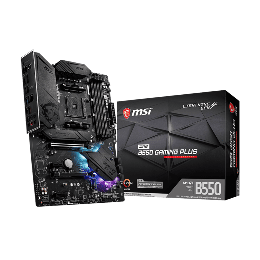 MSI Motherboard AMD B550 SAM4 ATX DDR4 Memory (MPGB550GAMINGPLUS) thumbnail
