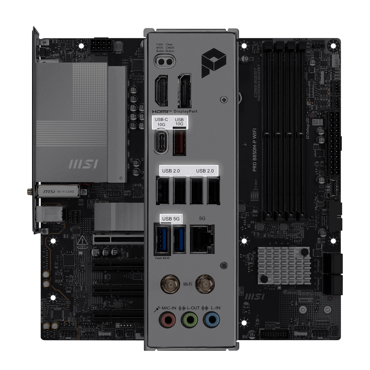 MSI Motherboard AMD B850 SAM5 Micro-ATX DDR5 Memory 4 Memory Slots PROB850M-PWIFI (PRO B850M-P WIFI) thumbnail