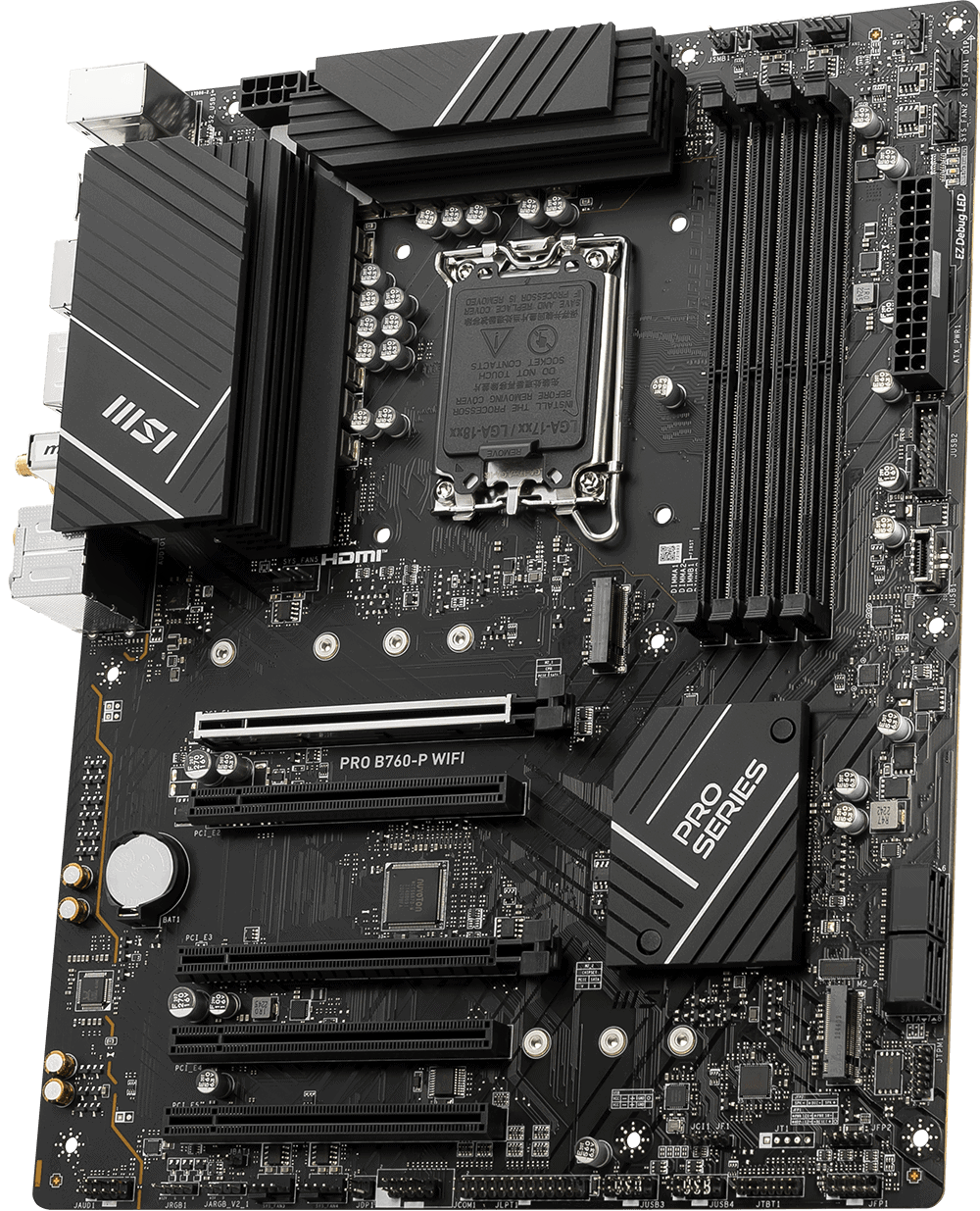 MSI Motherboard B760 Express A1700 DDR5 Memory 4 Memory Slots 5xPCI-Express 5.0 16x (PROB760-PII) thumbnail