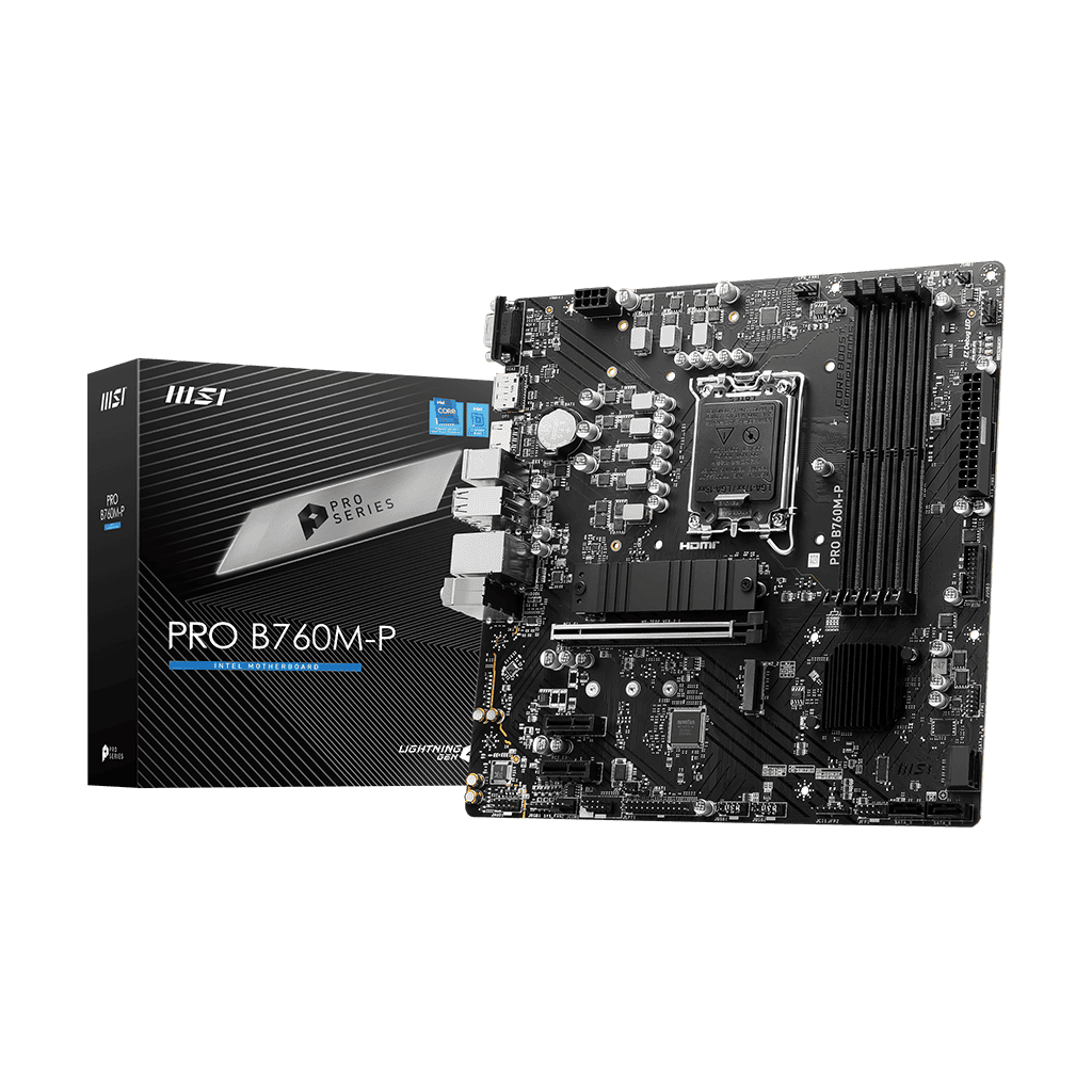 MSI Motherboard B760 Express A1700 Micro-ATX DDR5 Memory 4 Memory Slots (PROB760M-P) thumbnail
