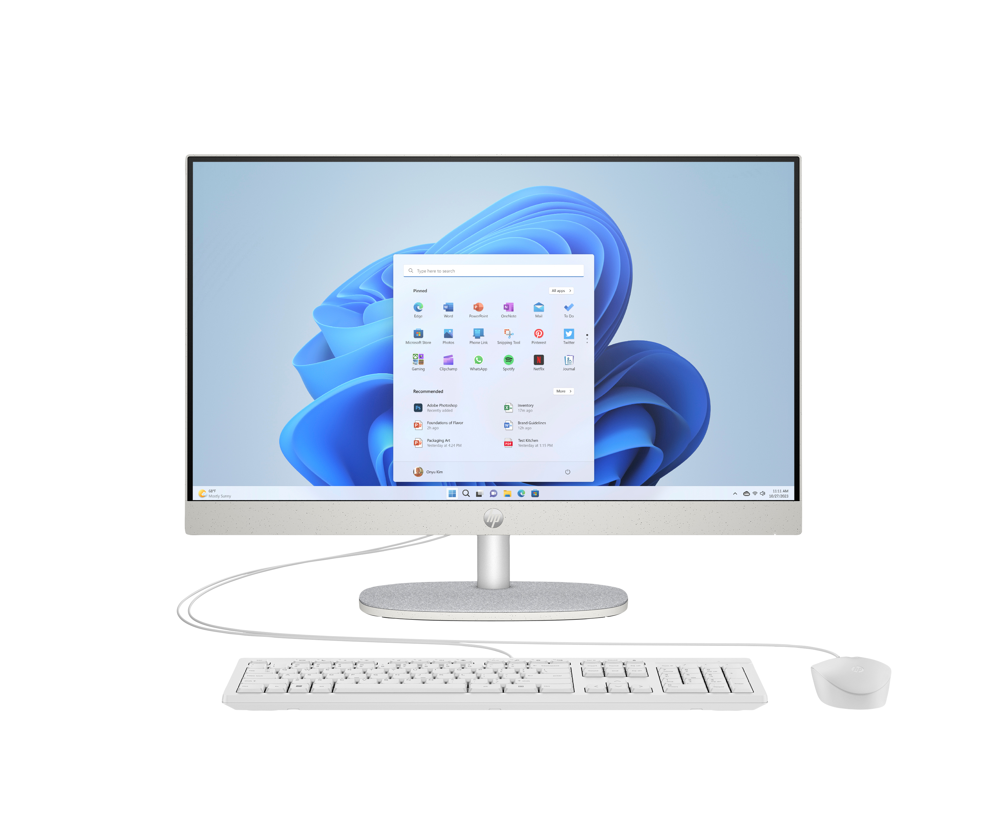 HP 24-cr0062na Intel Core i3-N300 8GB RAM 512GB SSD 23.8  Windows 11 Home All-in-One PC - White - BM5L6EA#ABU (BM5L6EA) thumbnail