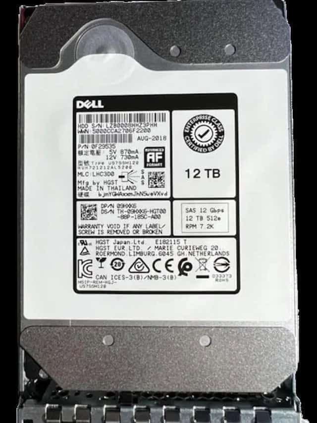 Dell 12TB 7.2K 3.5 SAS 12G (0F29535-RFB) thumbnail