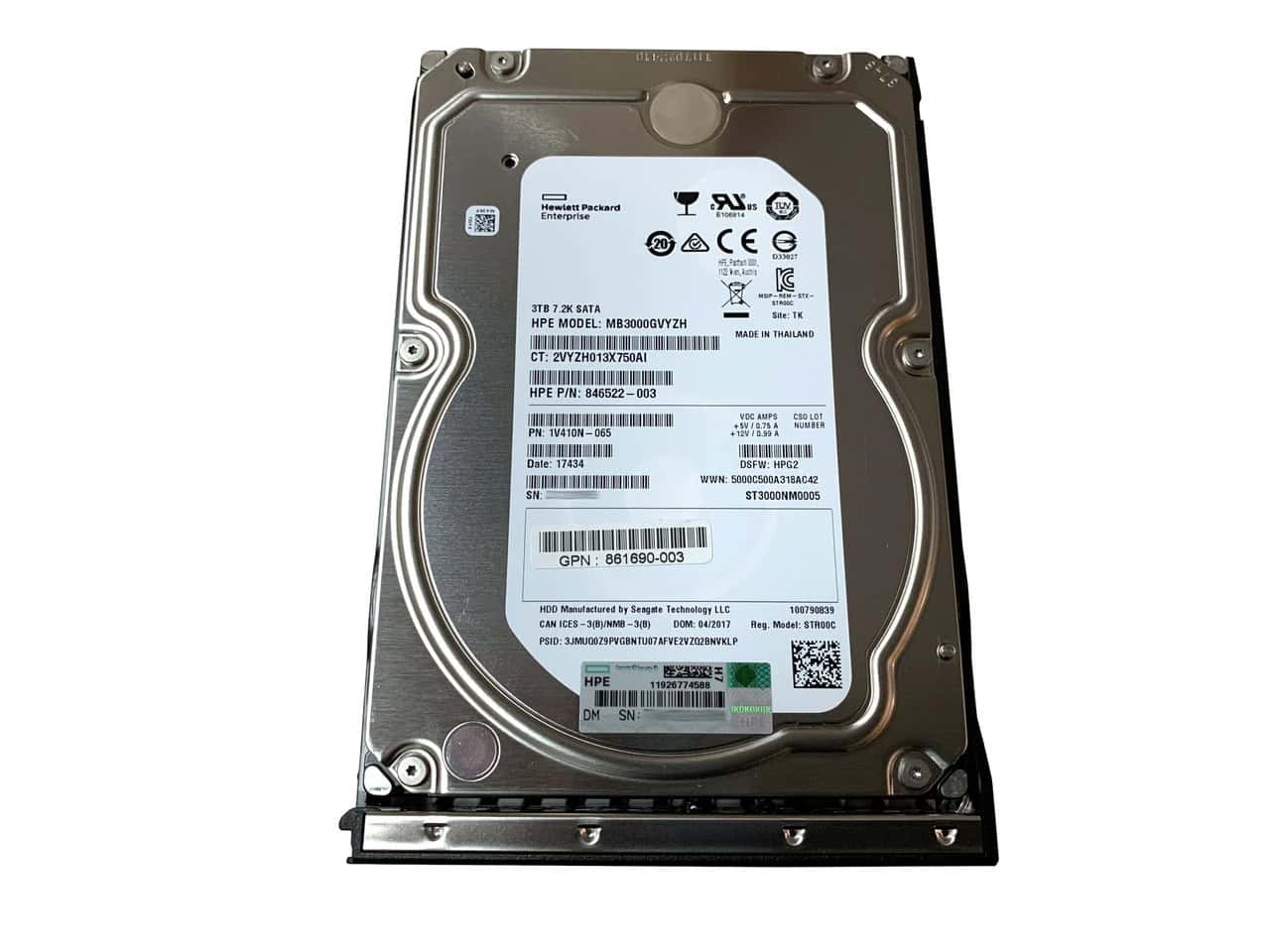 HP 3TB 6G SATA 7.2K (861688-B21) thumbnail