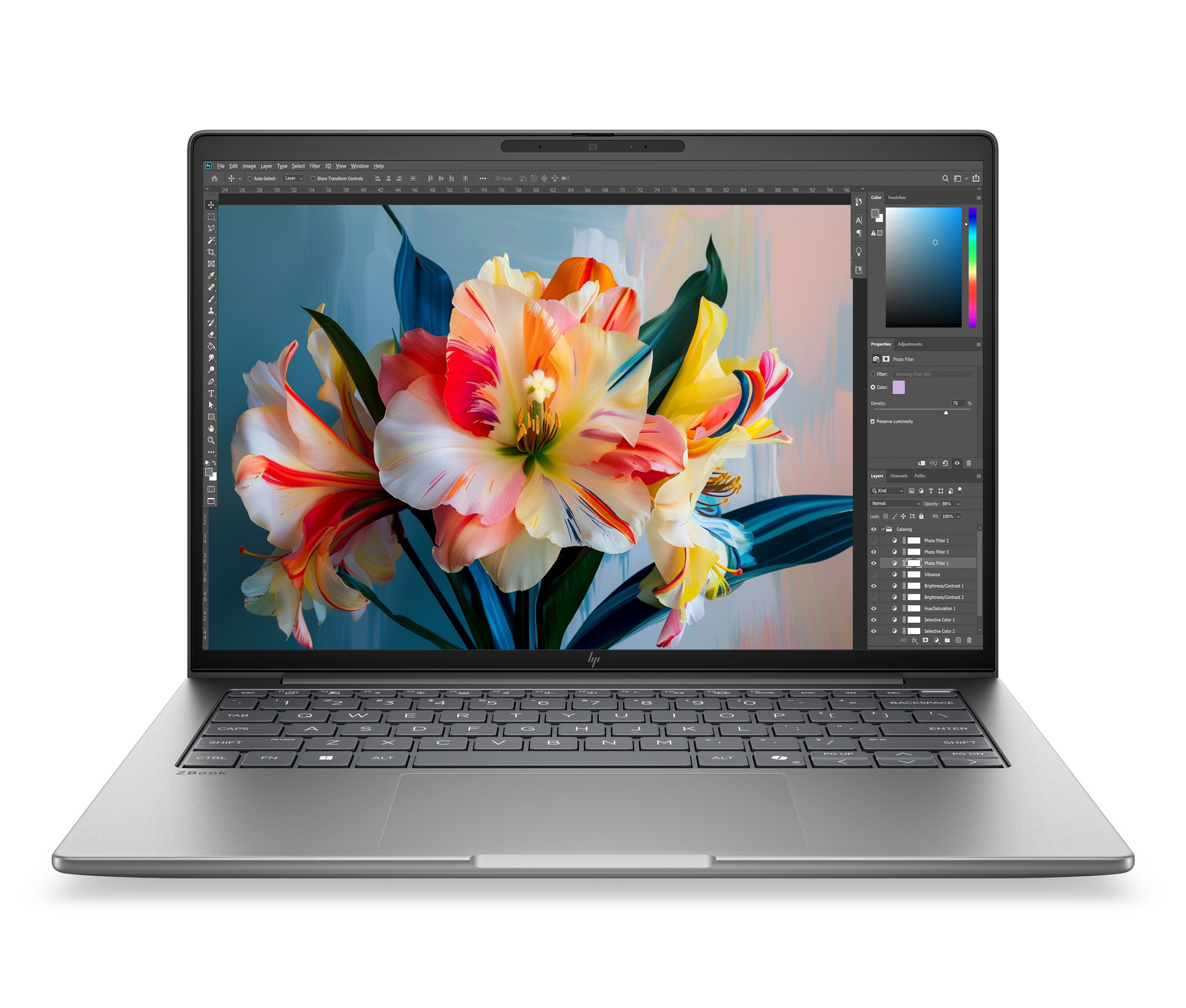 HP ZBook 8 G2i Wolf Pro Security Edition Copilot+ PC Intel Core Ultra 7 356H Mobiel werkstation 35,6 cm (14") Touchscreen WUXGA 32 GB DDR5-SDRAM 1 TB SSD NVIDIA RTX PRO 500 Blackwell Wi-Fi 7 (802.11be) Windows 11 Pro AI Workstation, AI PC Zilver (DN7U1ET#ABH) thumbnail